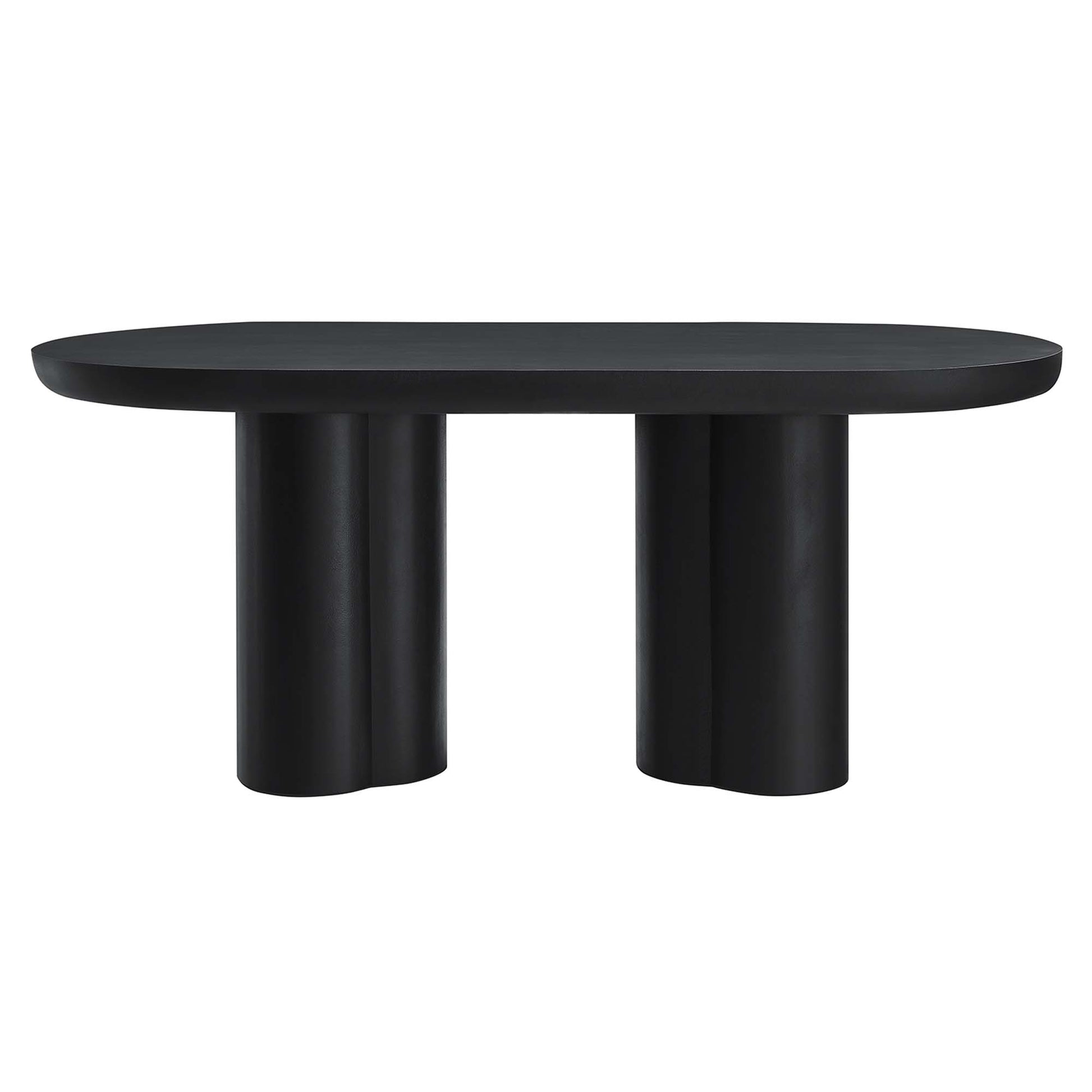 Caspian 72" Oval Concrete Dining Table - Black