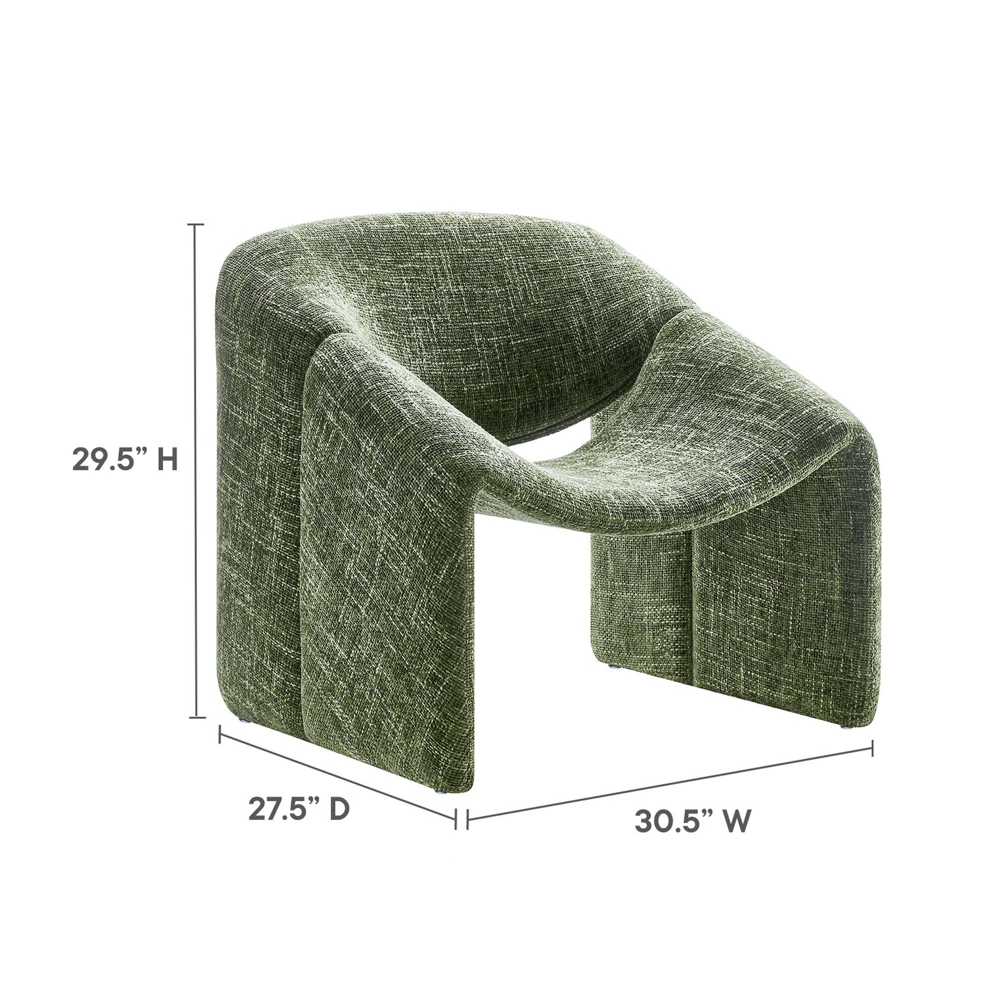 Vivi Chenille Upholstered Accent Chair - Khaki