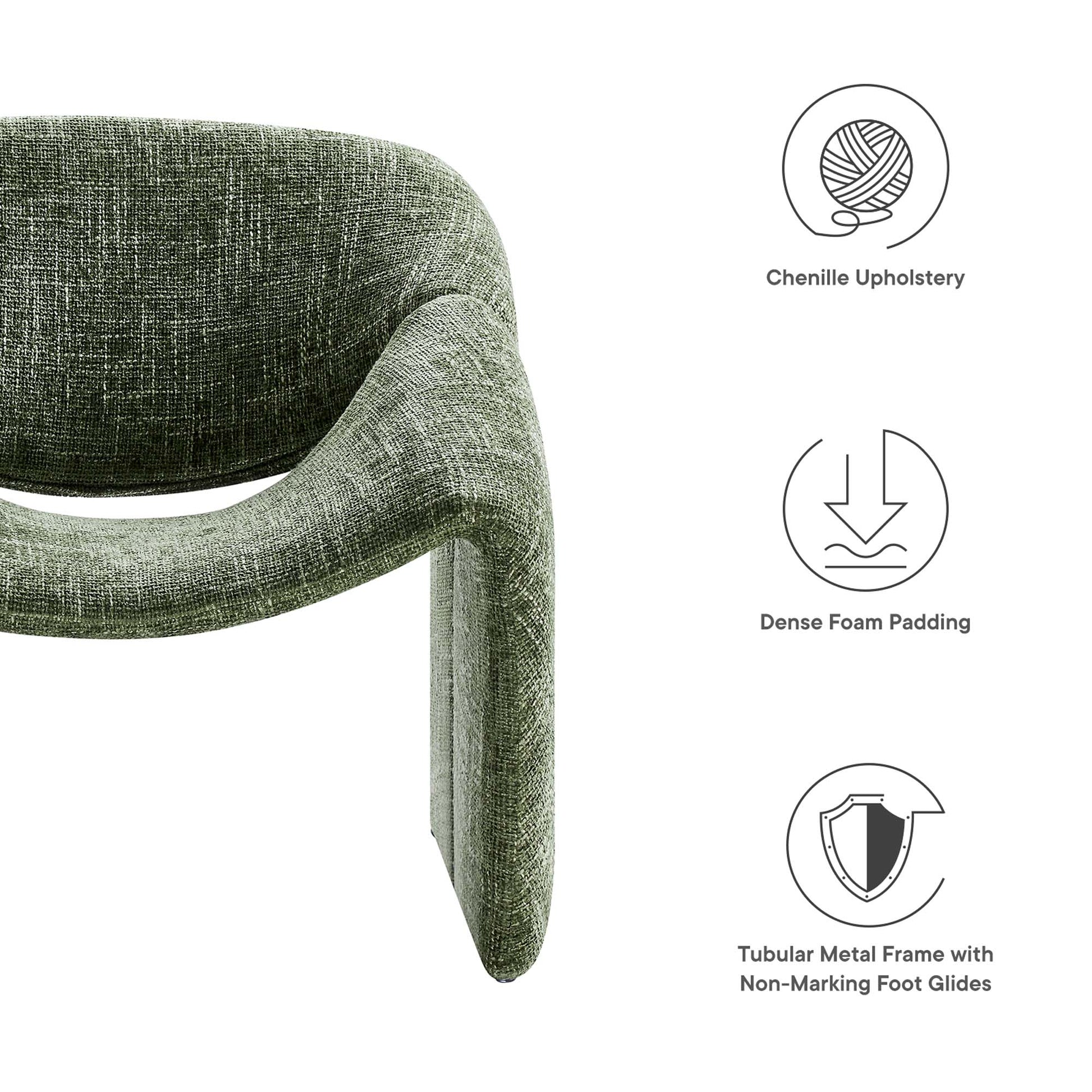 Vivi Chenille Upholstered Accent Chair - Frost