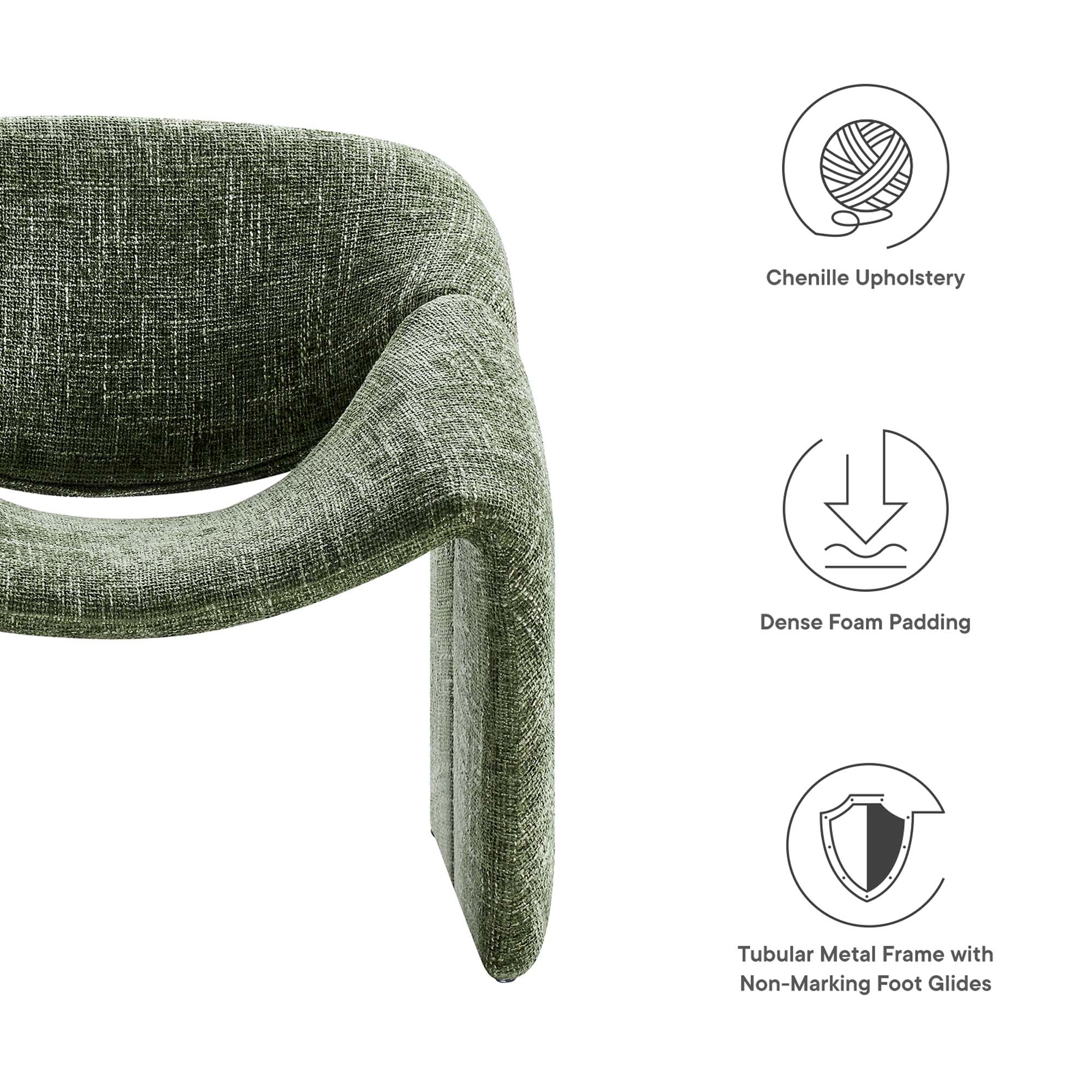 Vivi Chenille Upholstered Accent Chair - Frost
