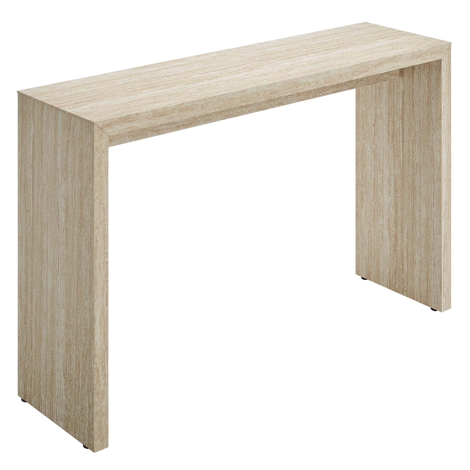 Mirella Faux Travertine Console Table - Travertine