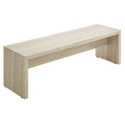 Mirella 62" Faux Travertine Long Bench - Travertine