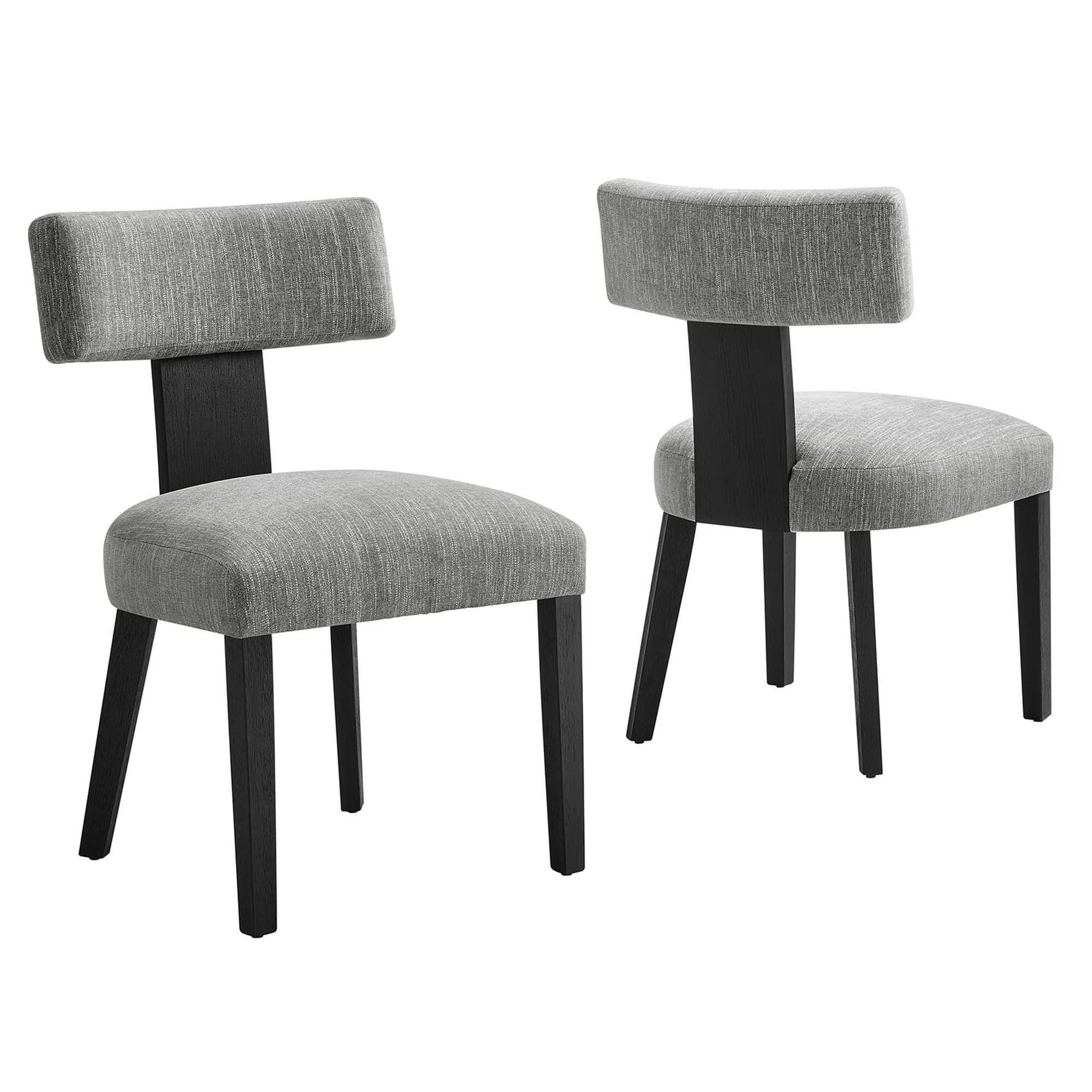 Nalani Dining Chairs - Set of 2 - Heathered Weave Gray Black