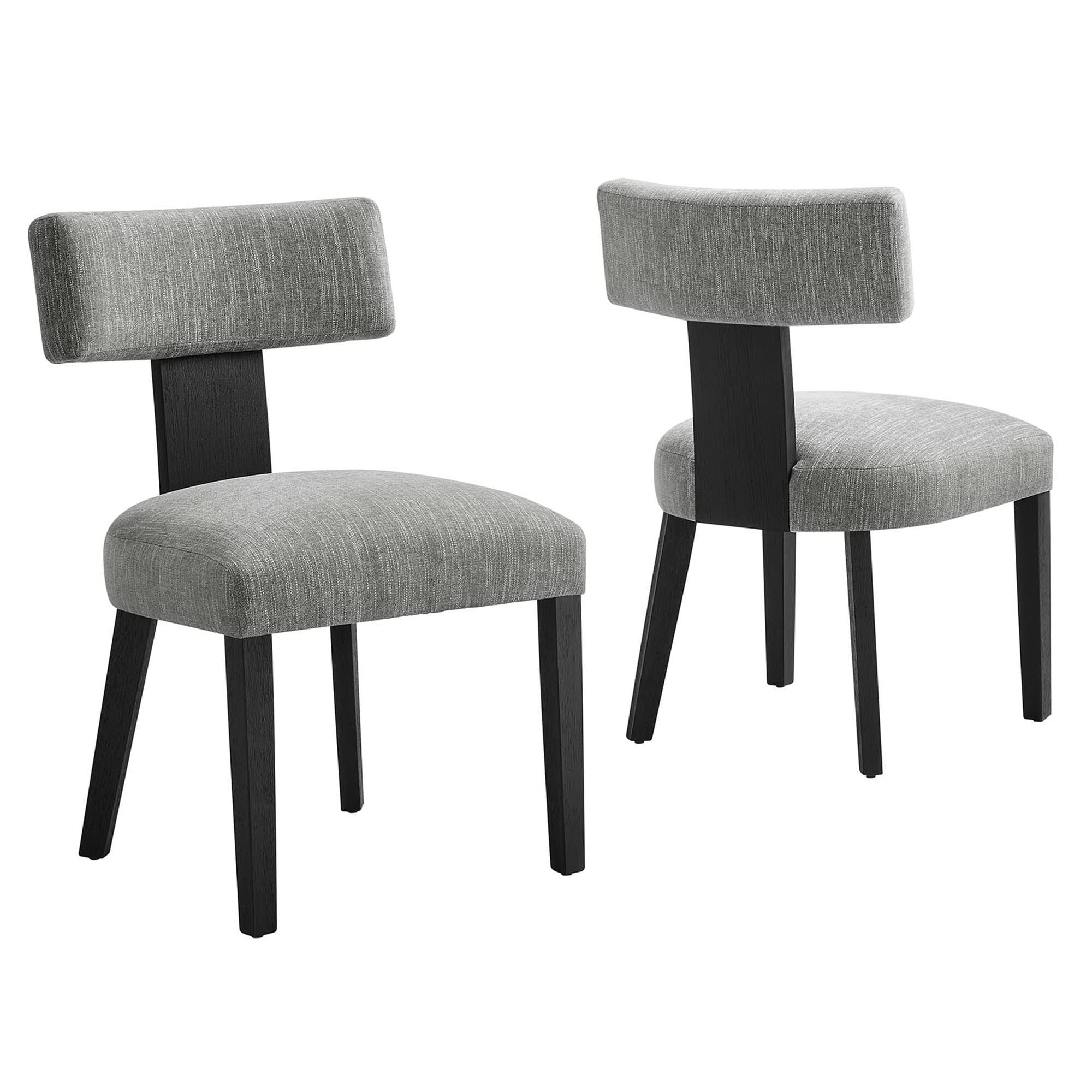 Nalani Dining Chairs - Set of 2 - Heathered Weave Gray Black