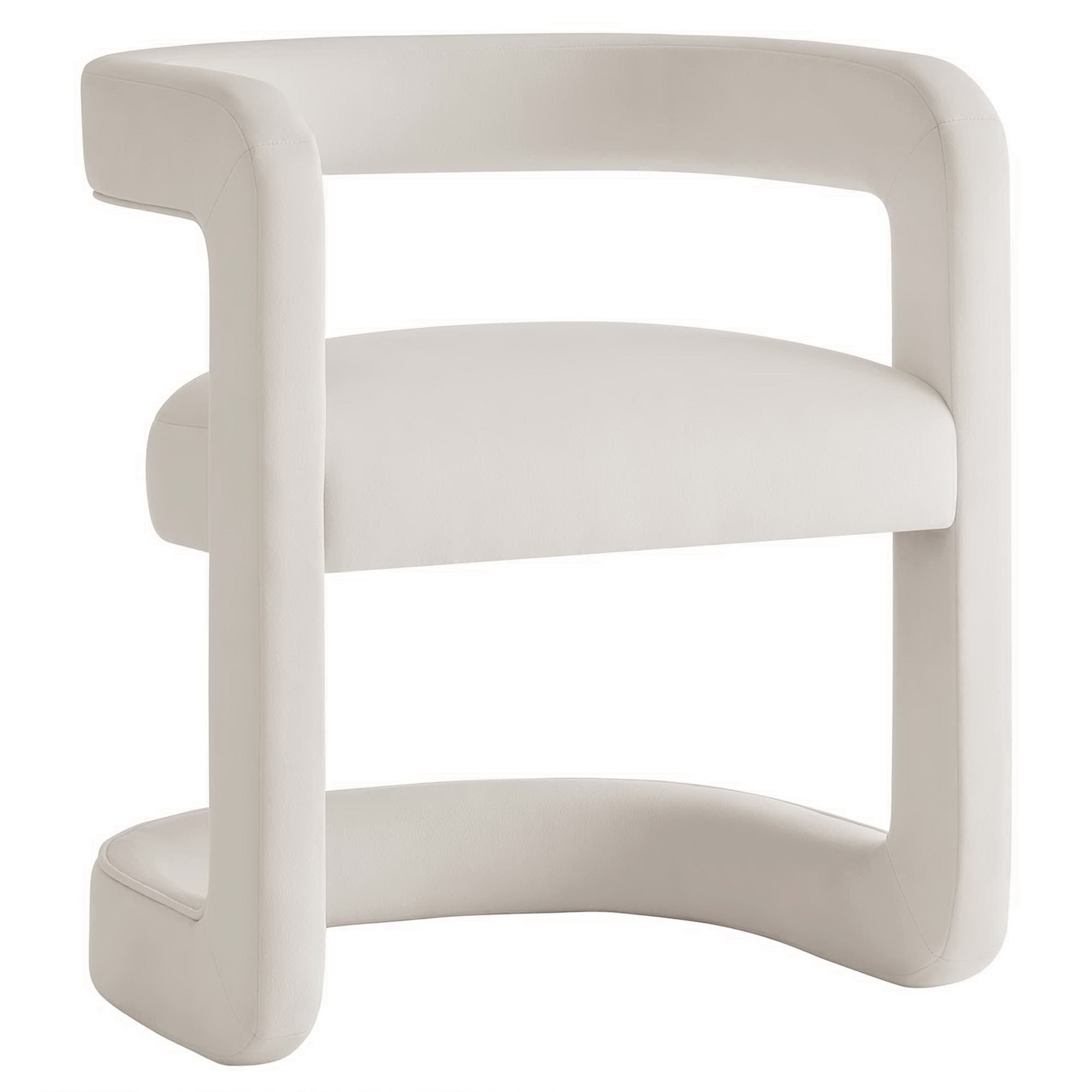 Winslow  Barrel Performance Velvet Dining Chair - Alabaster