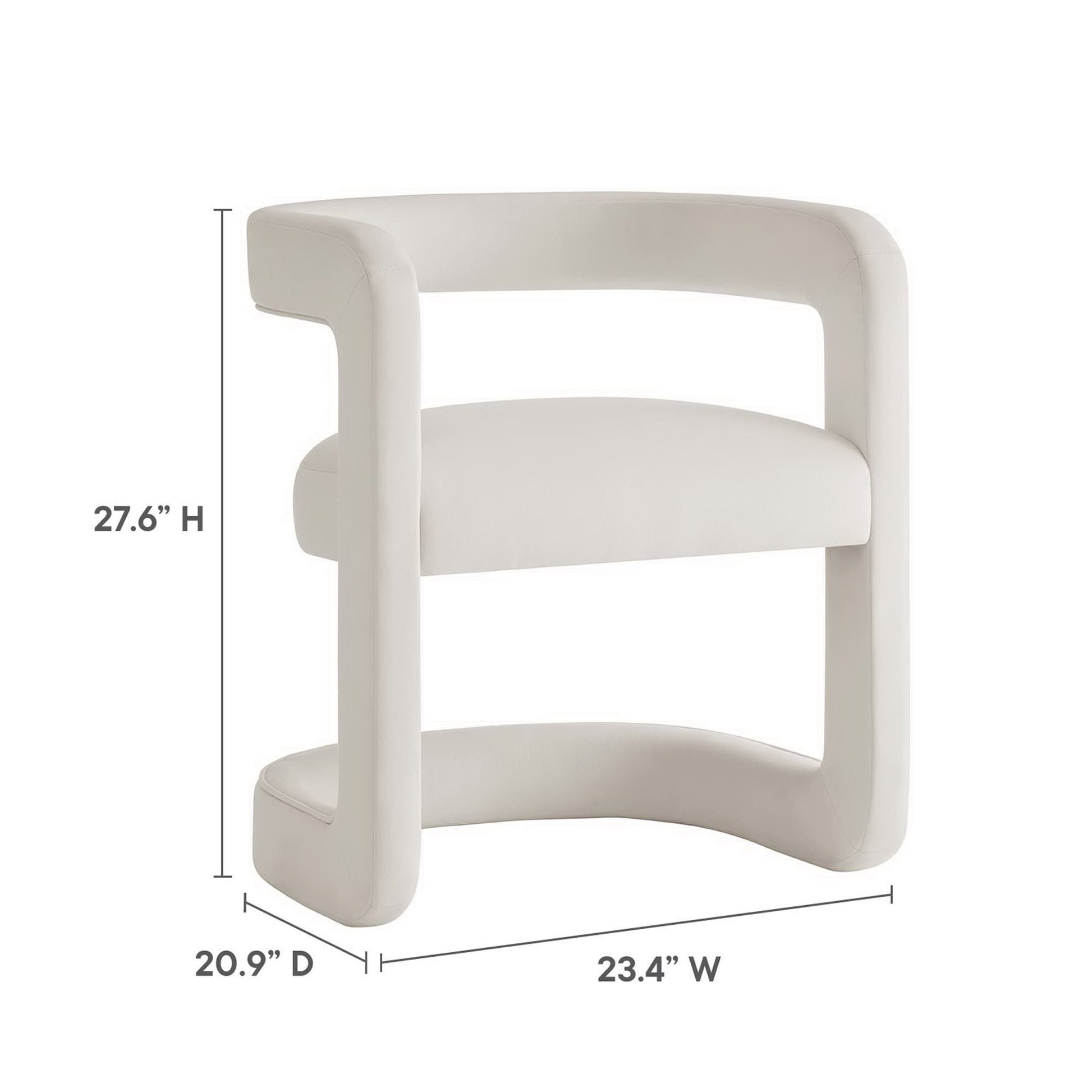Winslow  Barrel Performance Velvet Dining Chair - Cadet Blue