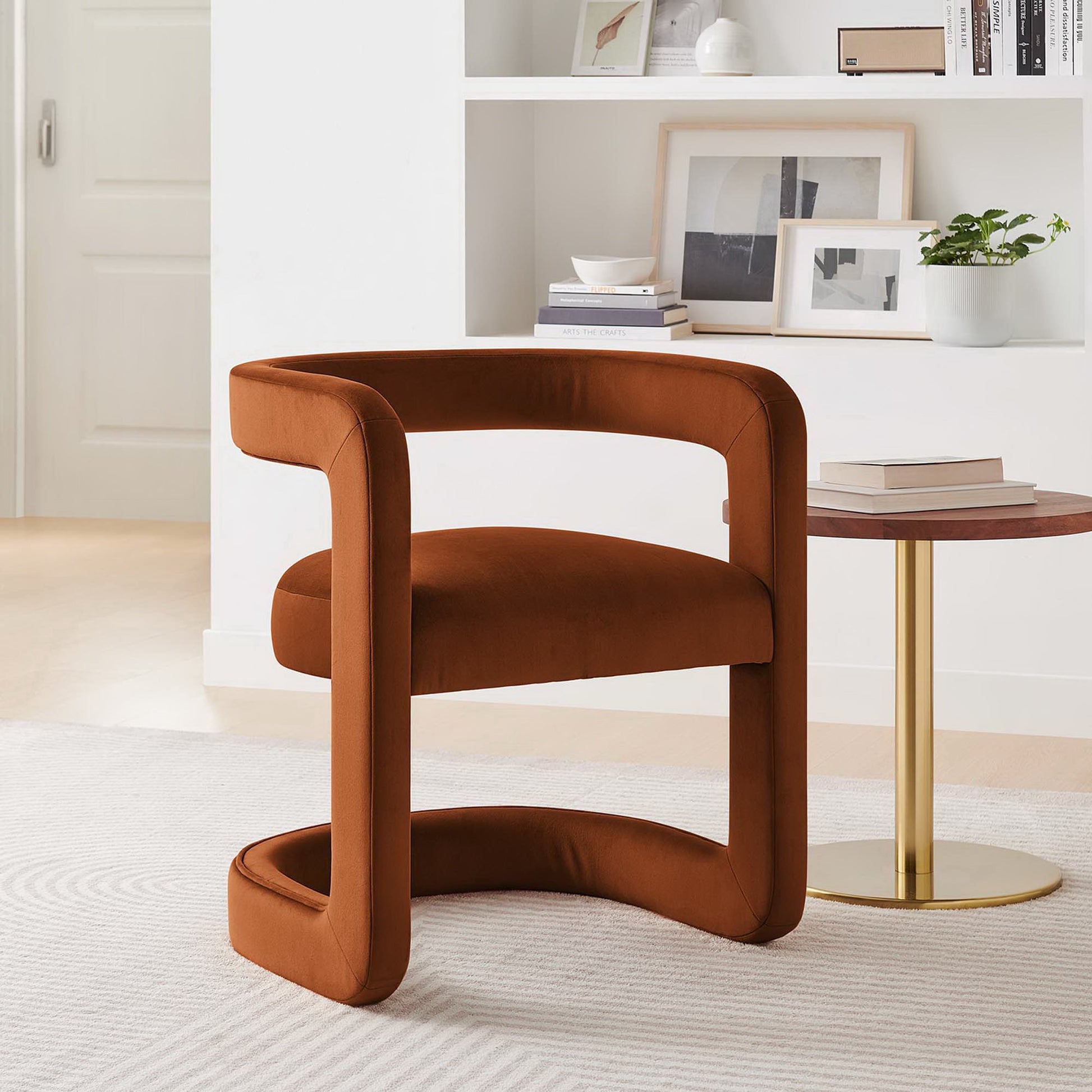 Winslow  Barrel Performance Velvet Dining Chair