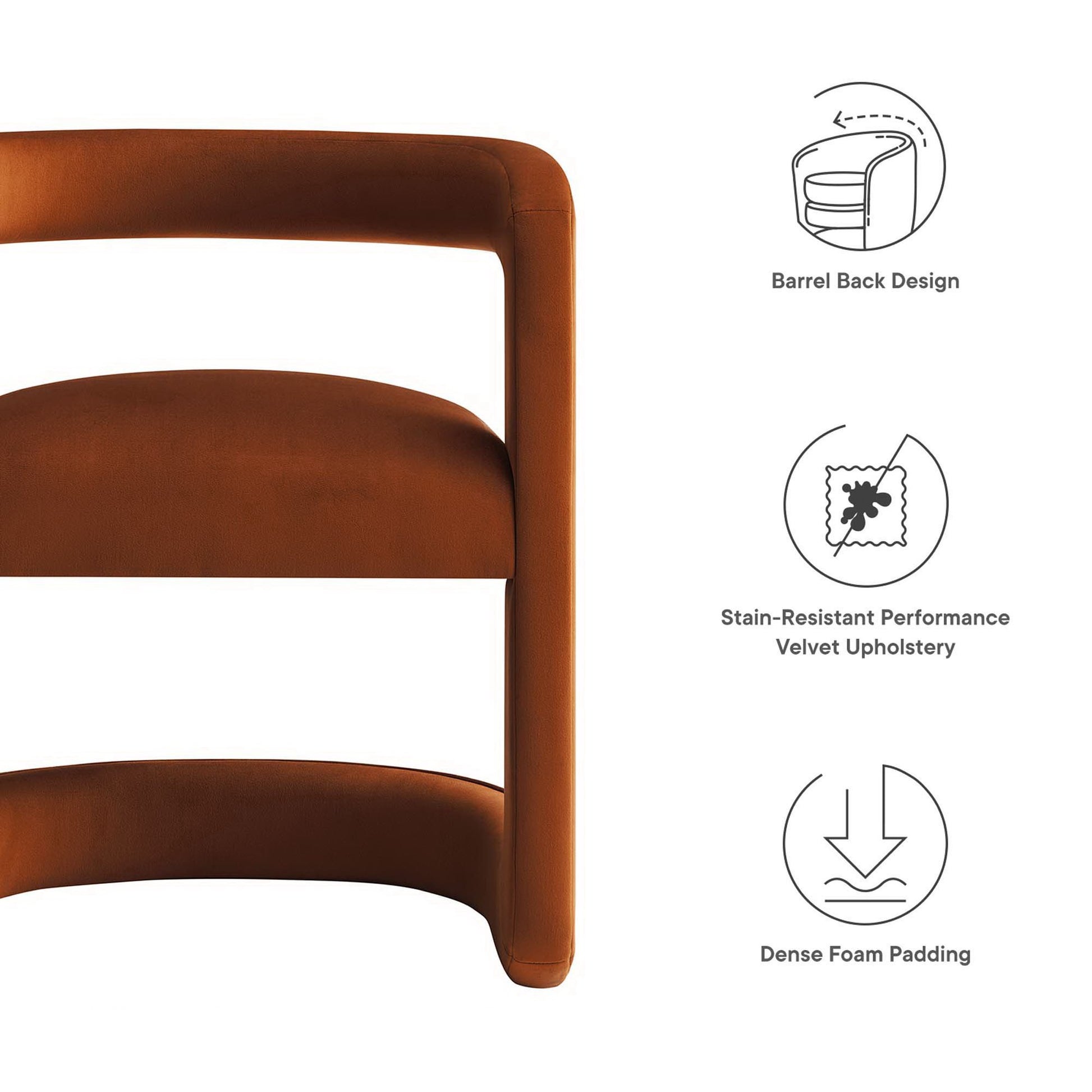 Winslow  Barrel Performance Velvet Dining Chair