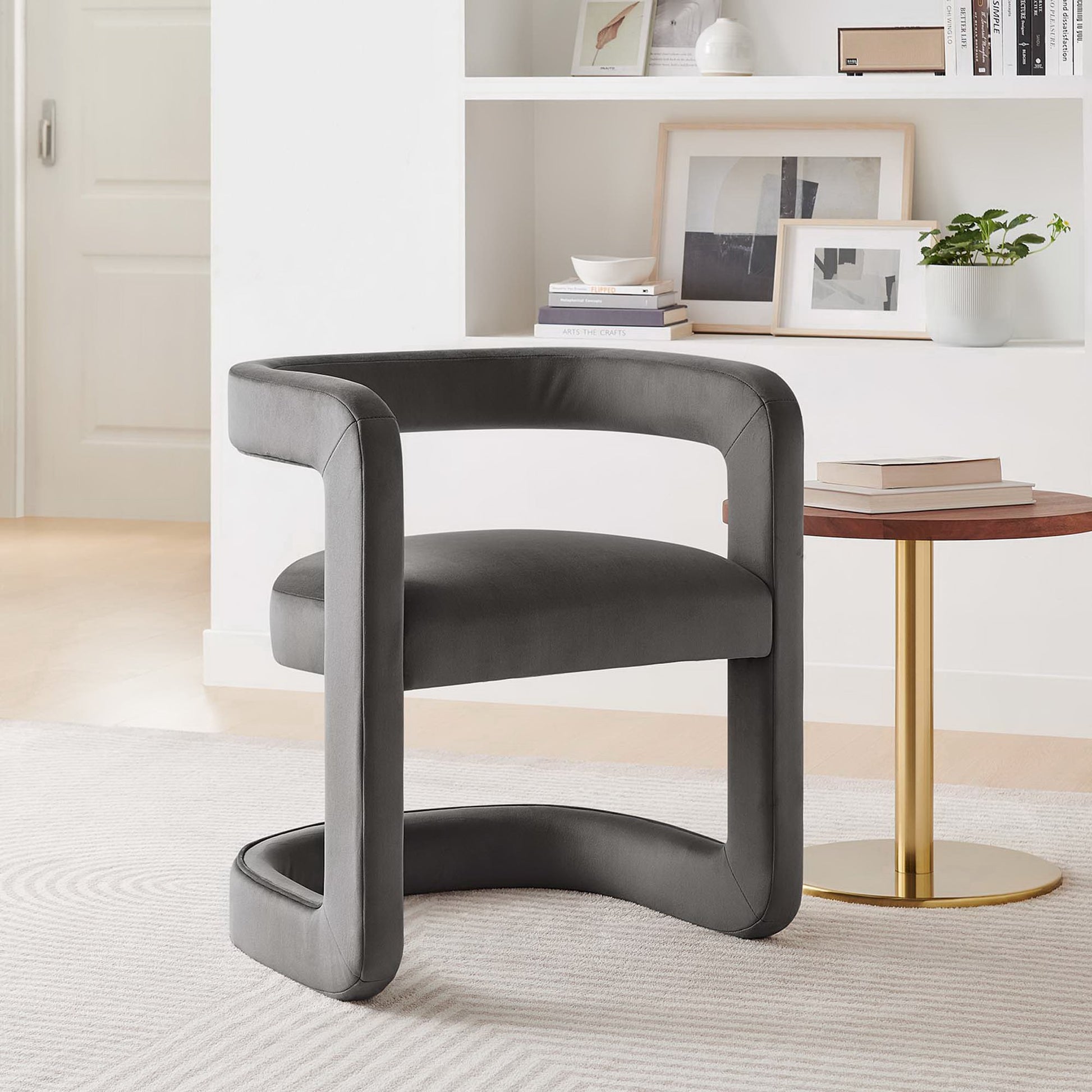 Winslow  Barrel Performance Velvet Dining Chair