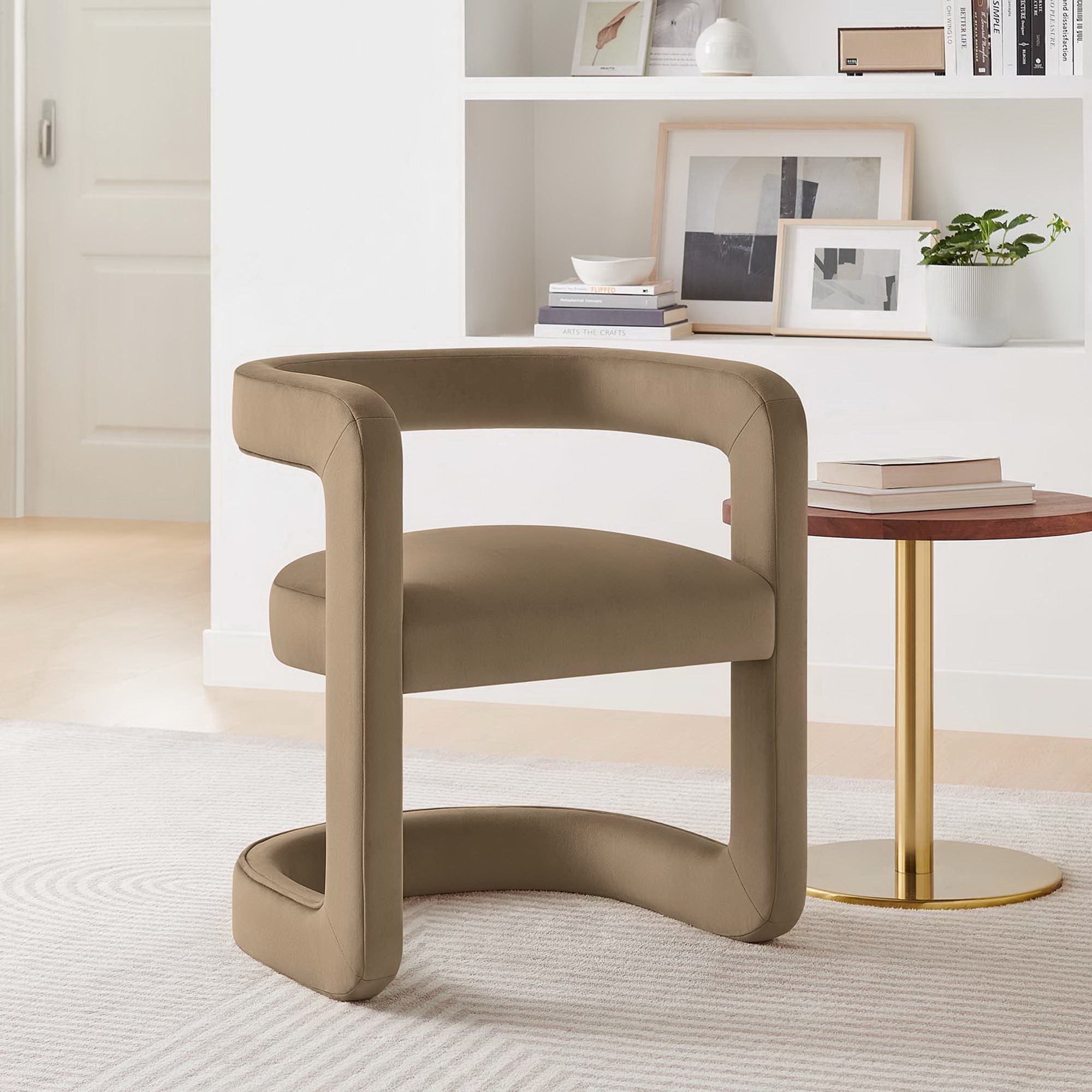 Winslow  Barrel Performance Velvet Dining Chair