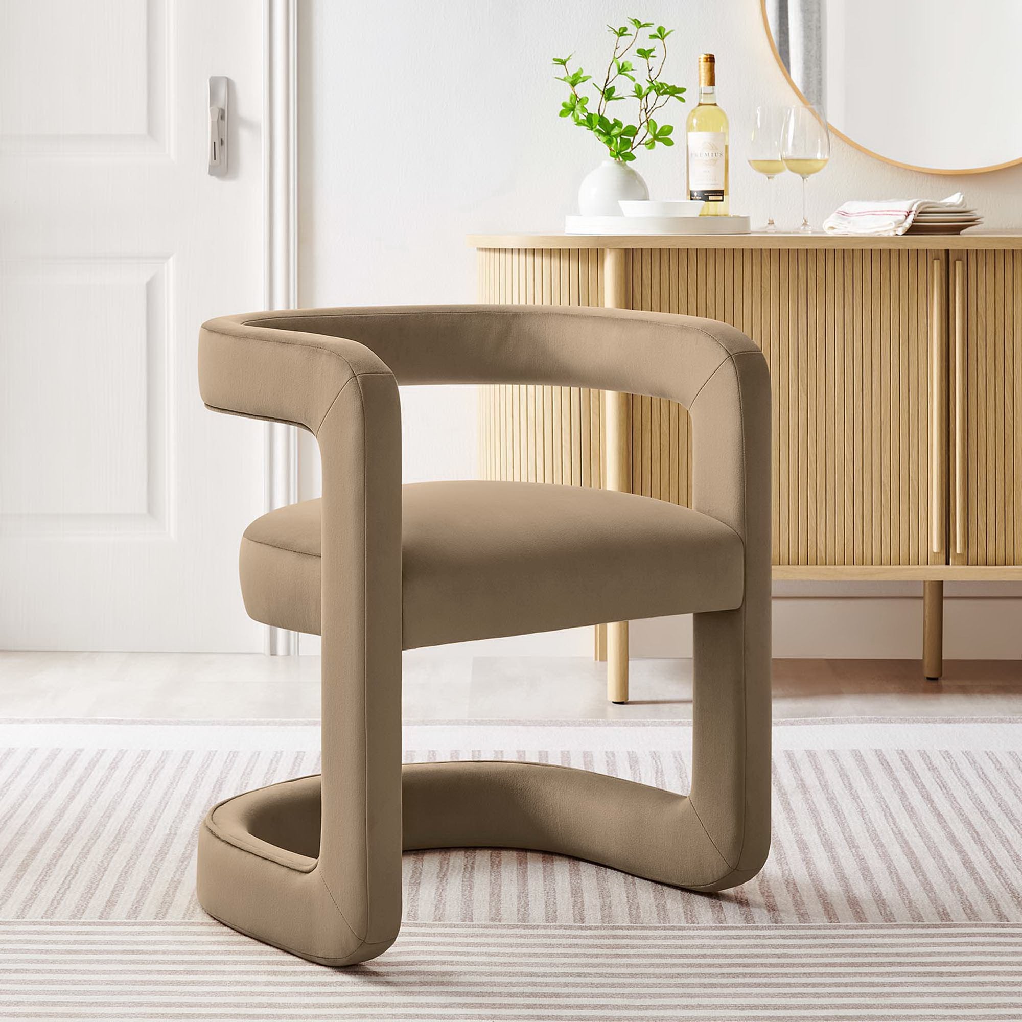 Winslow  Barrel Performance Velvet Dining Chair