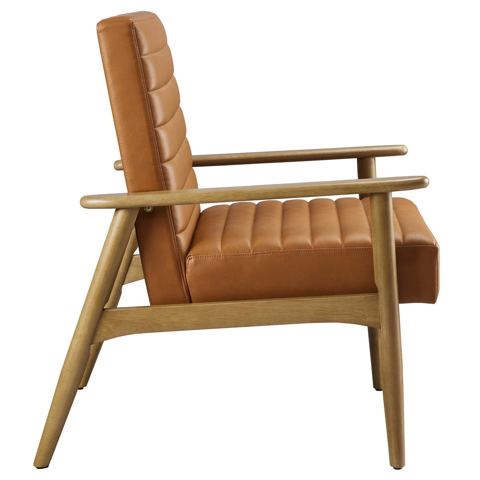 Jensen   Vegan Leather Accent Chair - Walnut Brown
