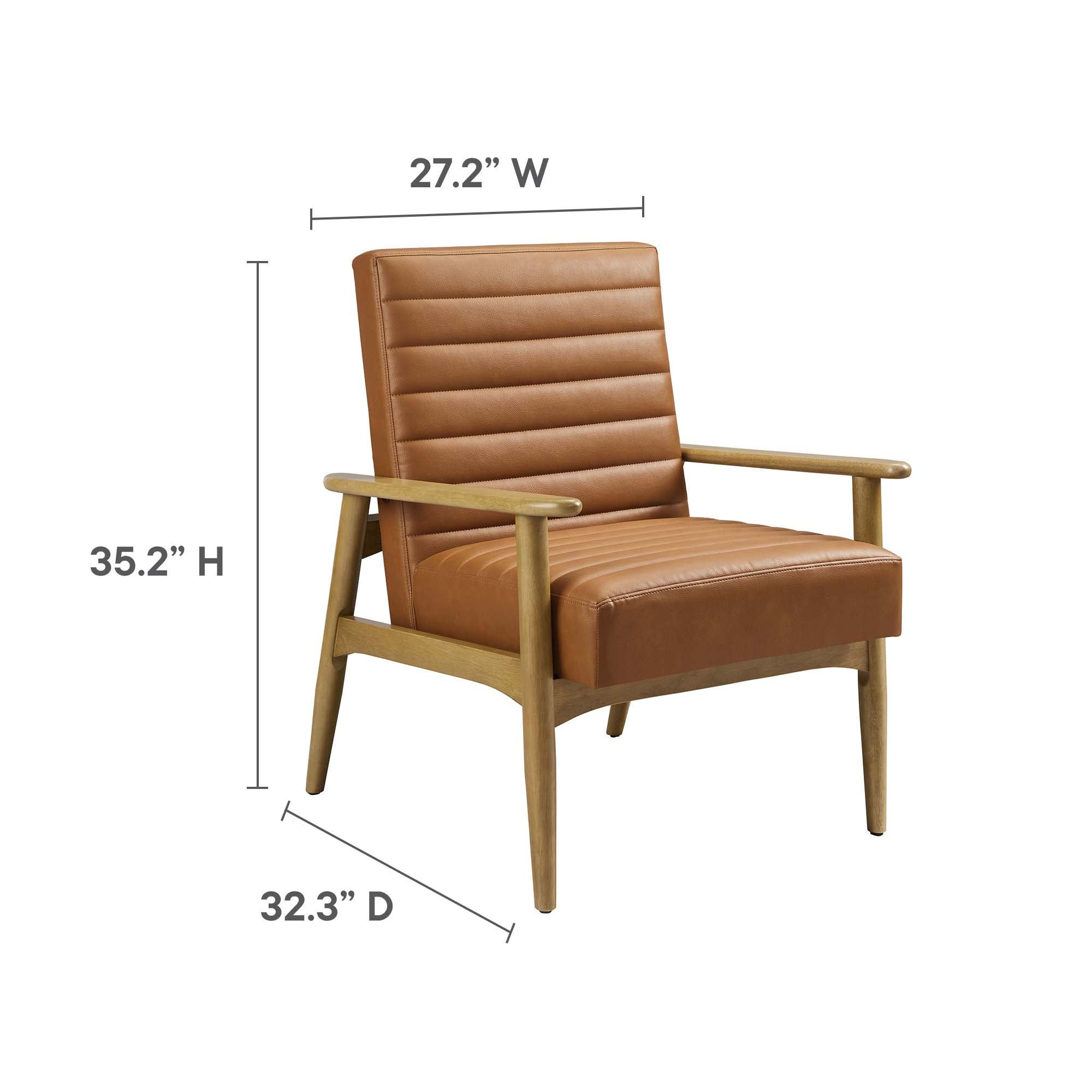 Jensen   Vegan Leather Accent Chair - Walnut Black