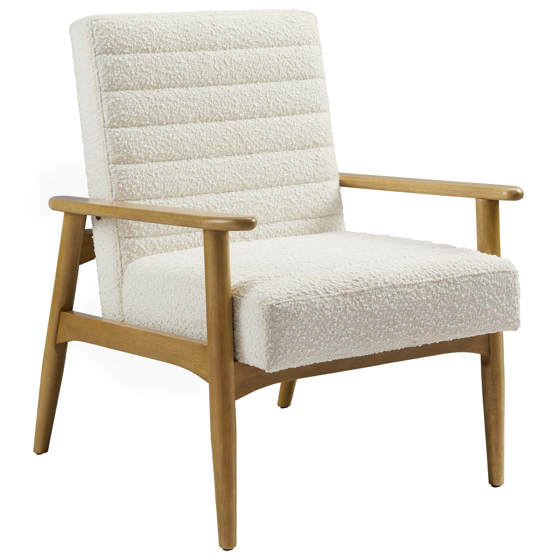 Jensen   Boucle Fabric Accent Chair - Ivory