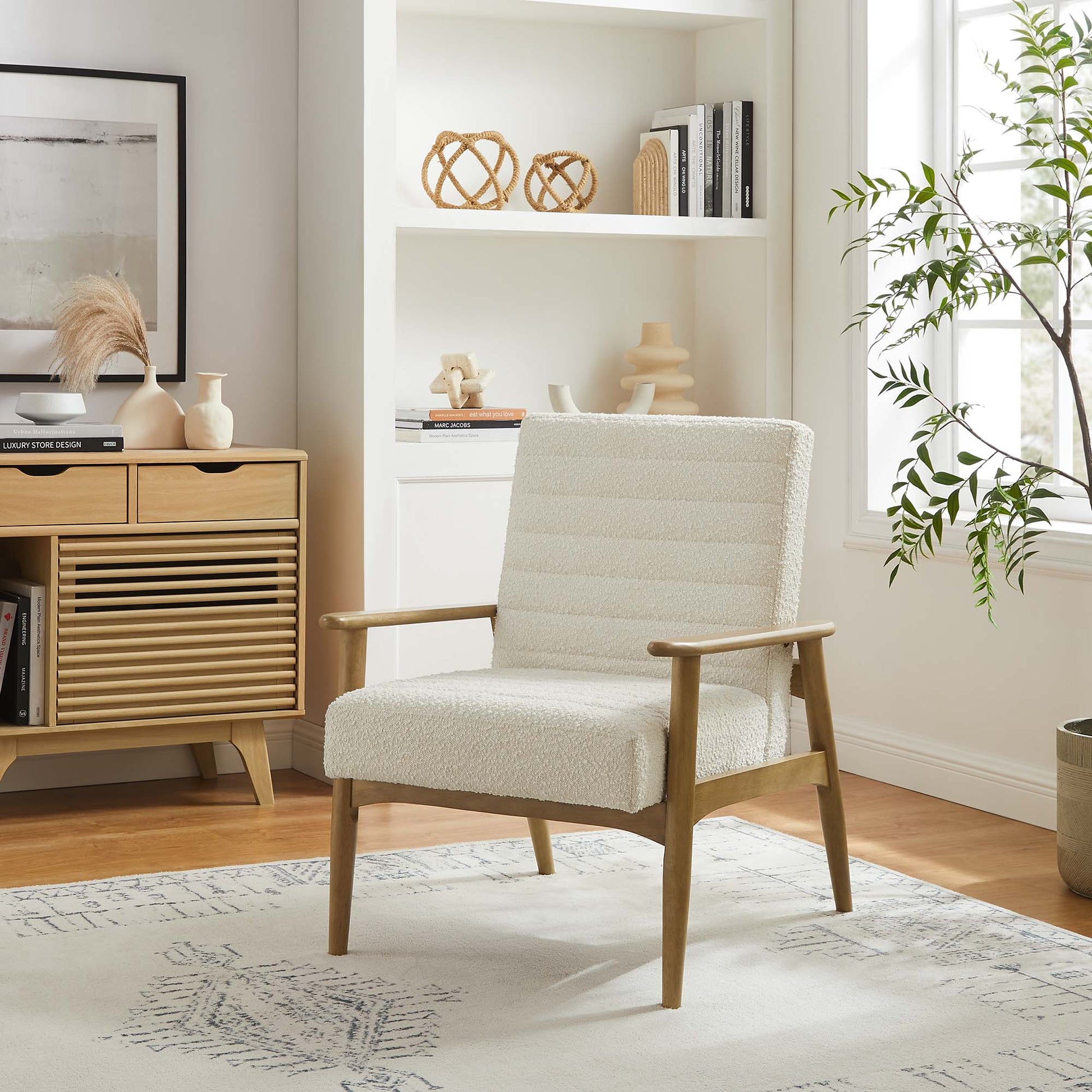 Jensen   Boucle Fabric Accent Chair