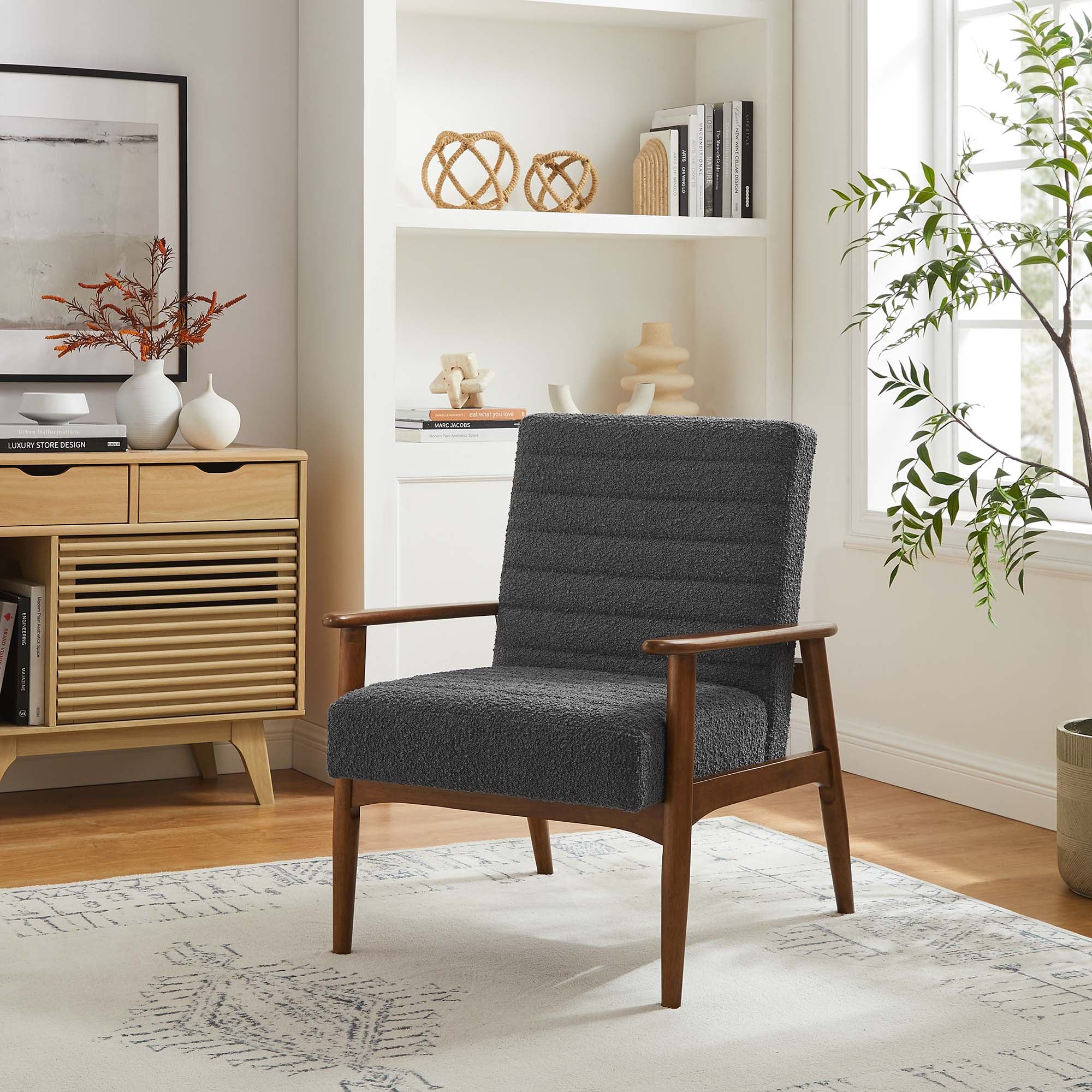 Jensen   Boucle Fabric Accent Chair