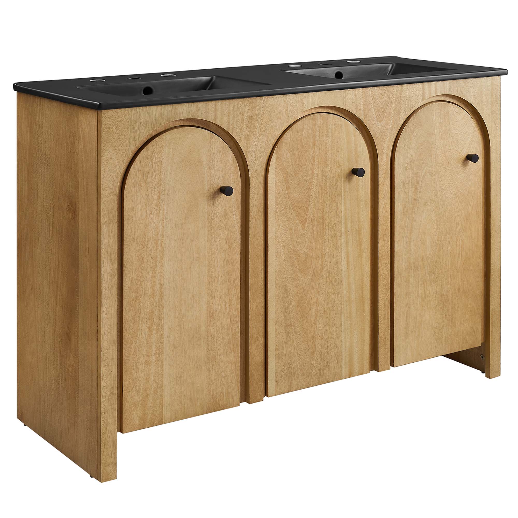 Appia 48" Double Sink Bathroom Vanity - Oak Black