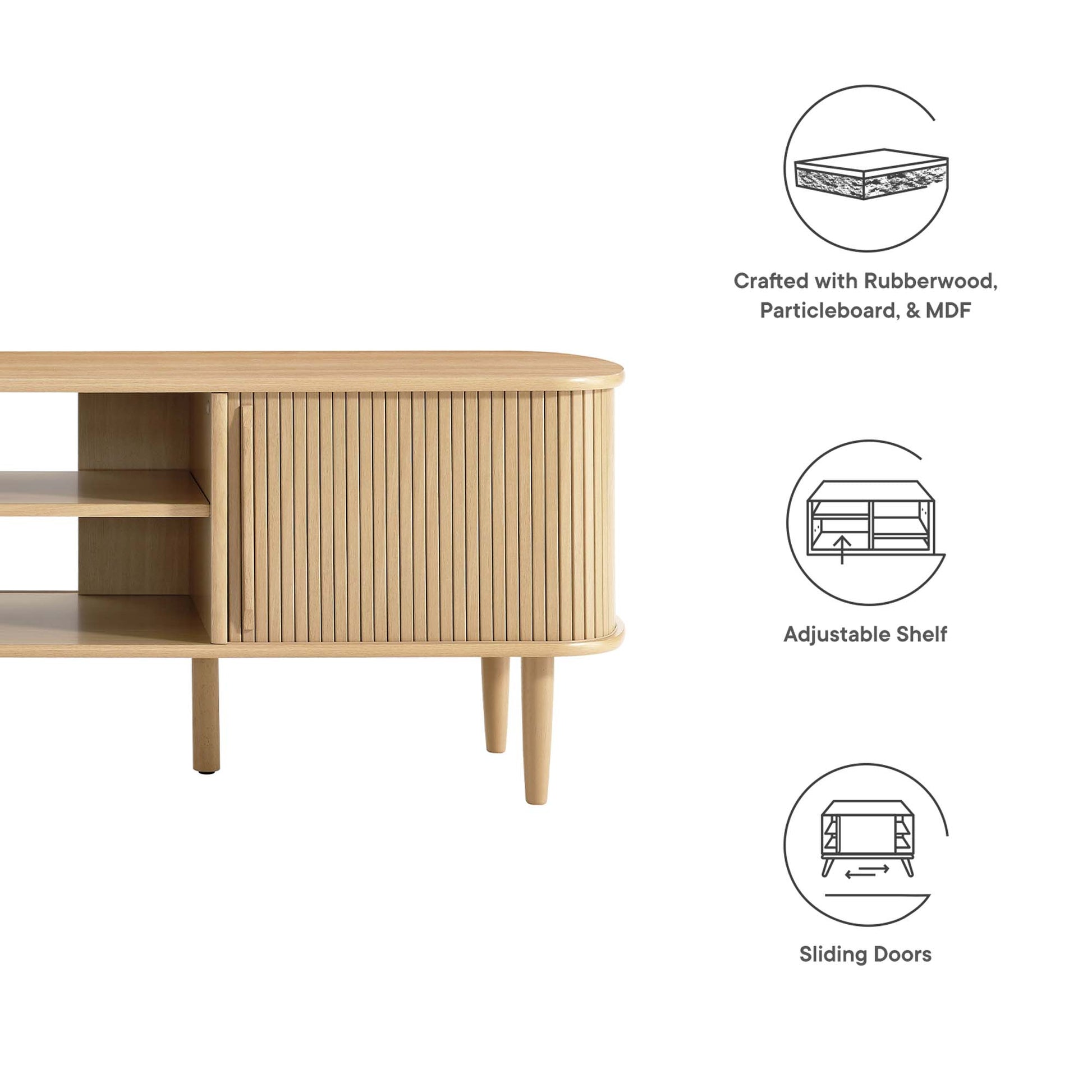 Contour 63" Wood TV Stand - Walnut