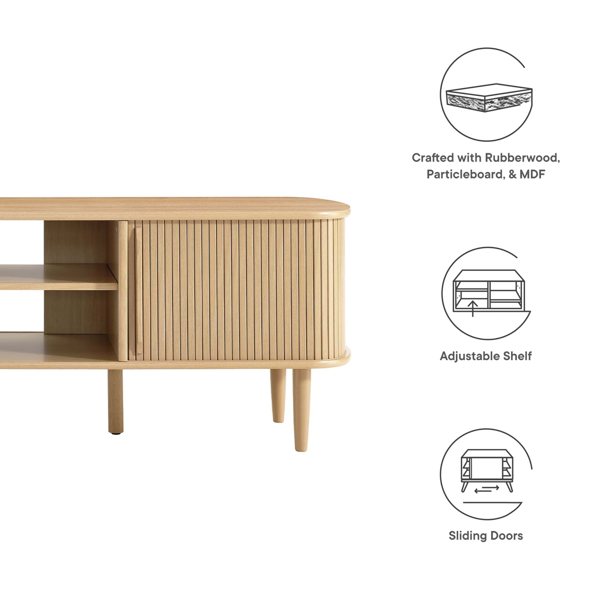 Contour 63" Wood TV Stand - Walnut