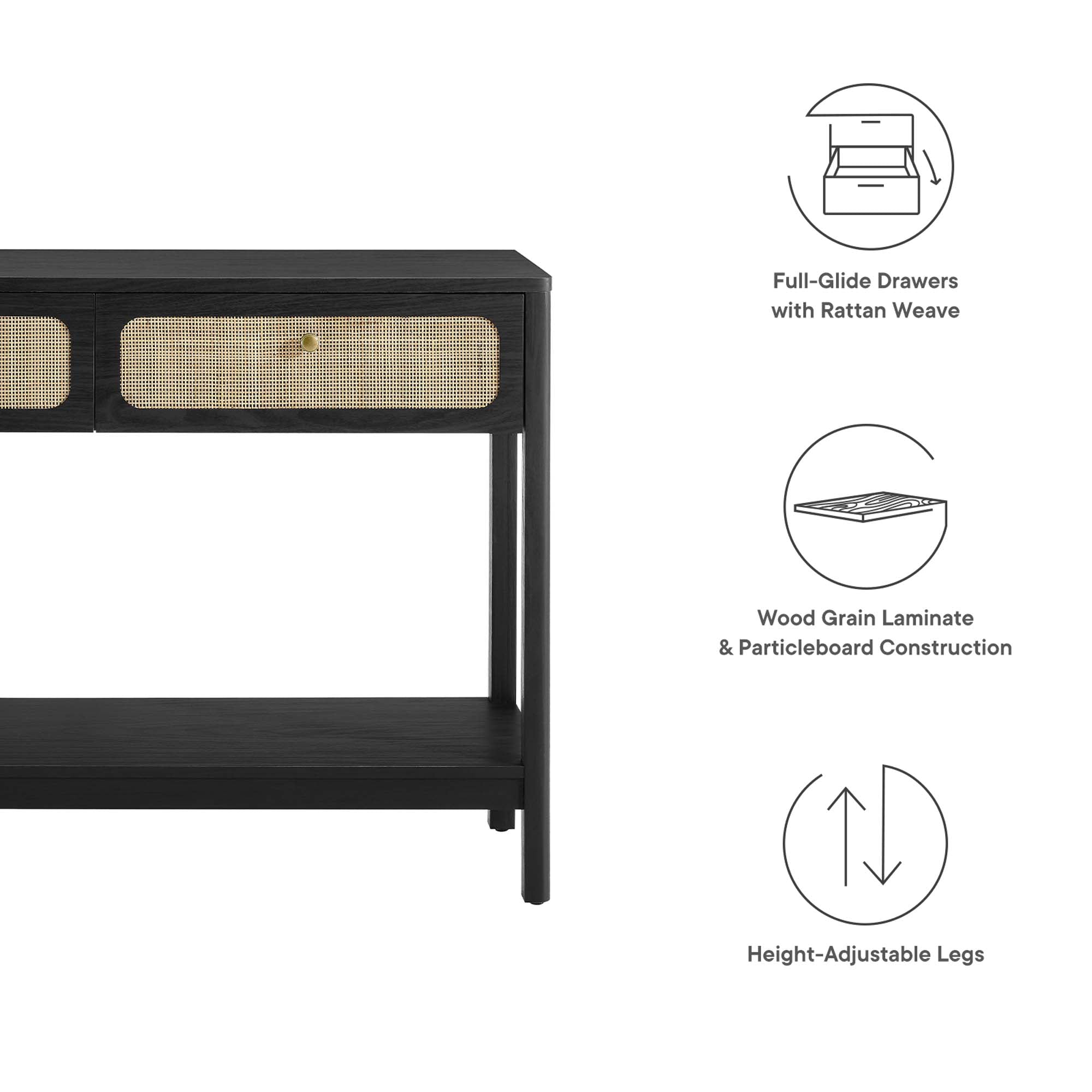 Chaucer Wood Entryway Console Table - Oak
