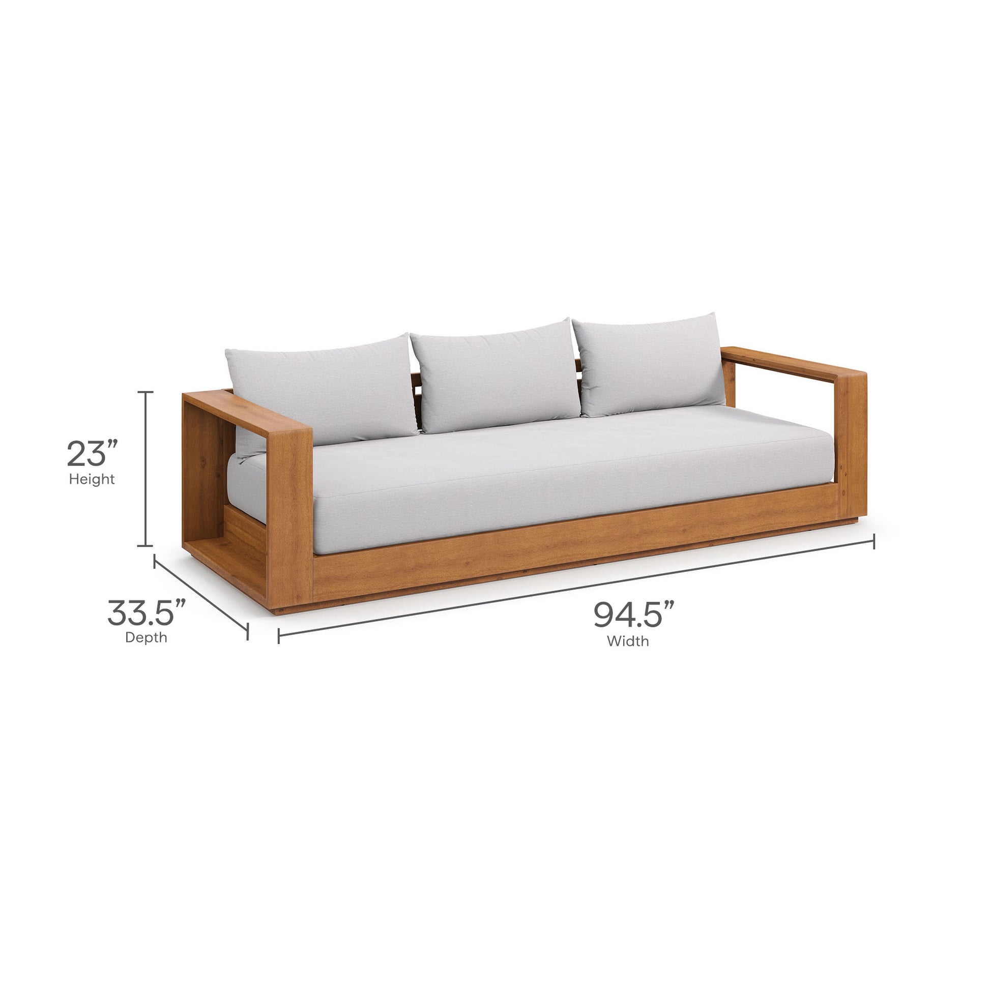Tahoe 2-Piece Outdoor Patio Acacia Wood Sofa and Coffee Table Set