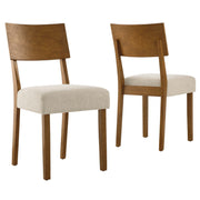 Pax Wood Dining Side Chairs - Set of 2 - Acorn Heathered Weave Light Beige