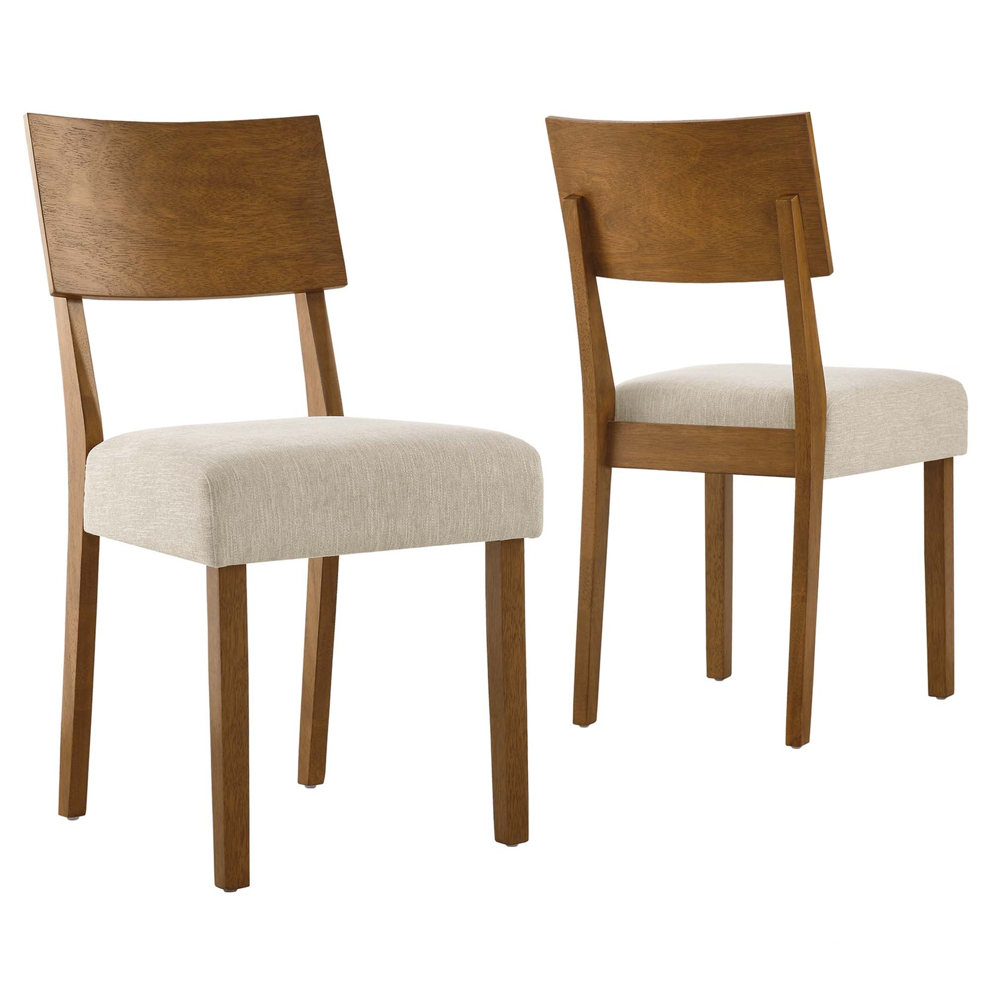 Pax Wood Dining Side Chairs - Set of 2 - Acorn Heathered Weave Light Beige