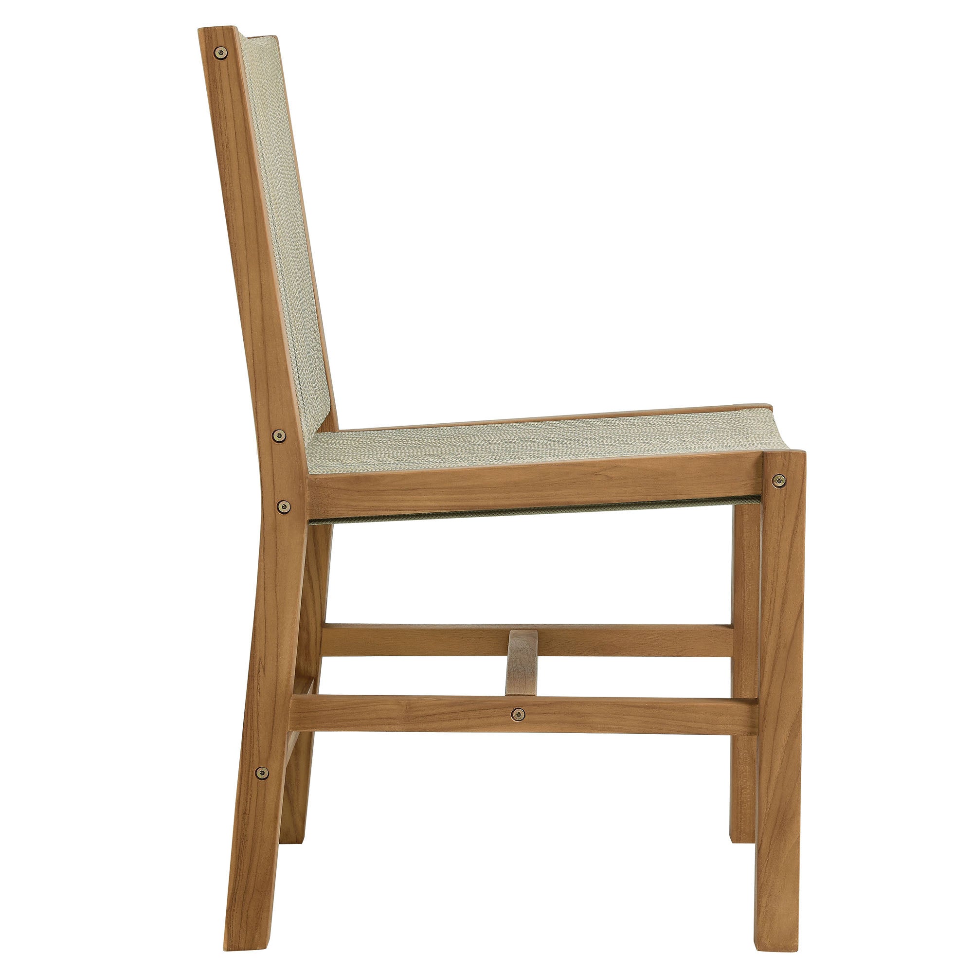 Vienna 7-Piece Outdoor Patio Teak and Rope Dining Set with Armless Chairs