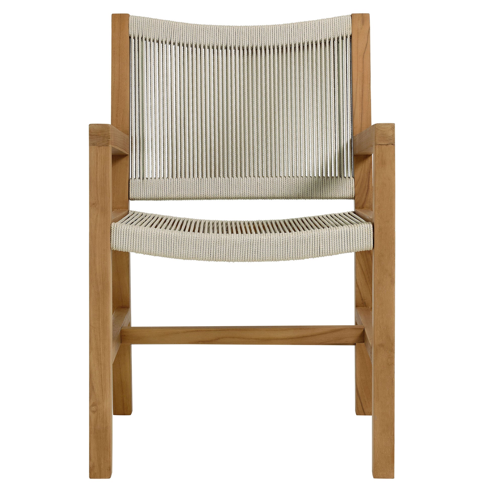 Vienna 3-Piece Outdoor Patio Teak and Rope Dining Set with Armchairs