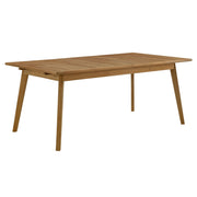 Vienna Outdoor Patio Teak Wood Extendable Dining Table - Natural