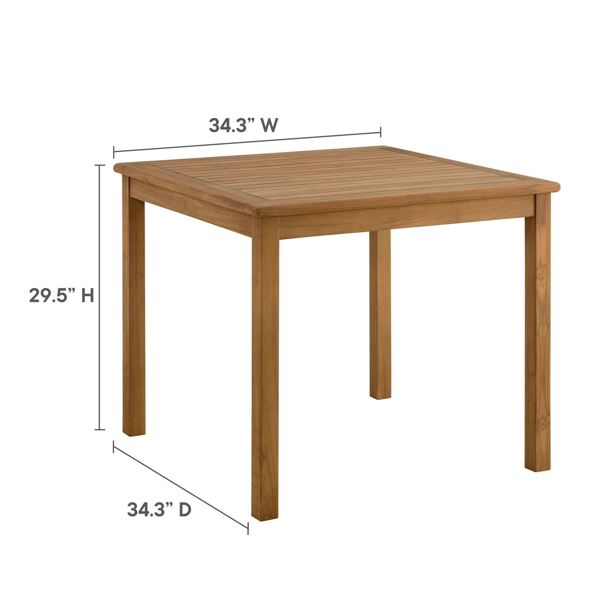 Vienna 34" Square Outdoor Patio Teak Wood Dining Table