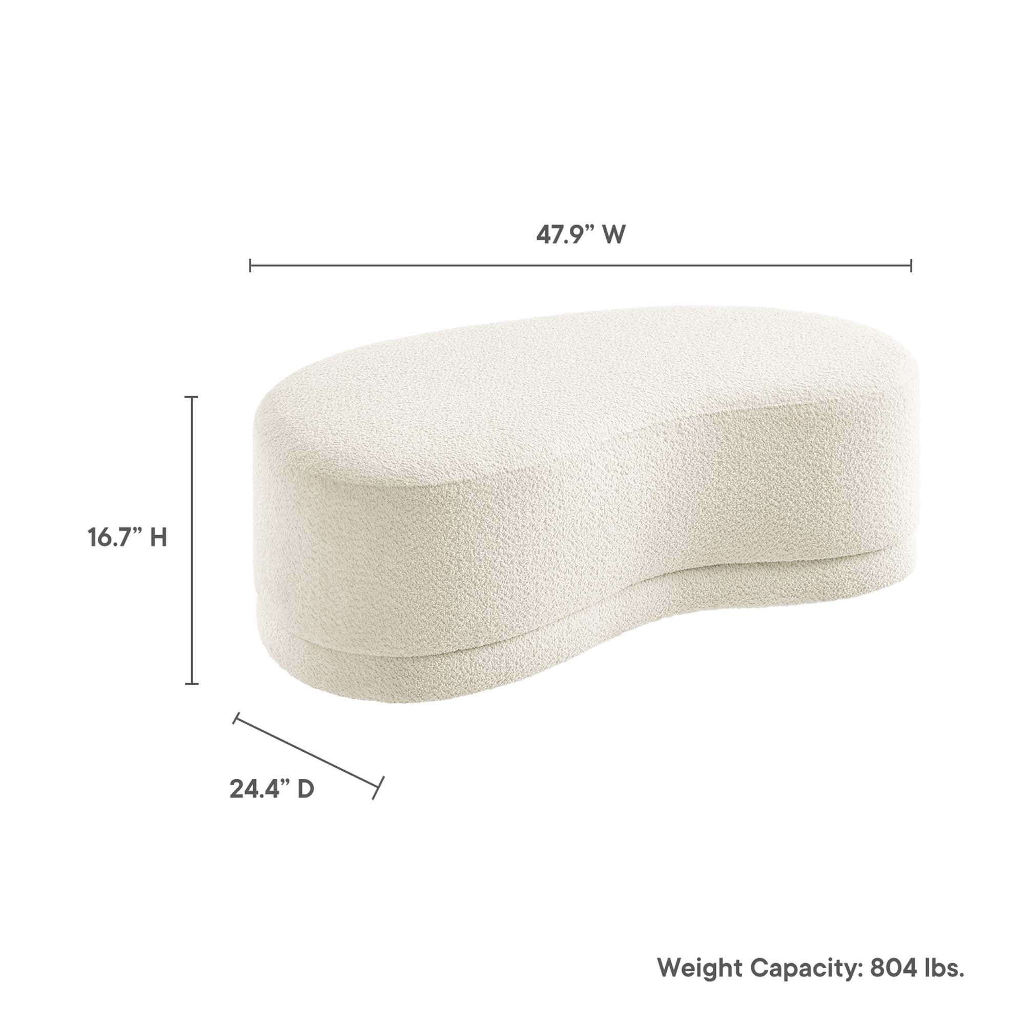 Nimbus 48" Upholstered Ottoman Bench - Sage