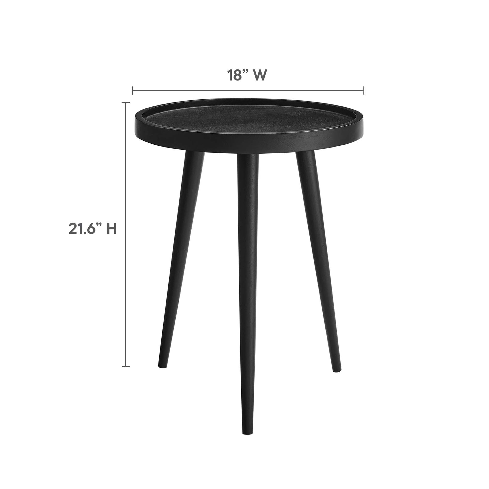 Chiro Round Wood Side Table - Walnut