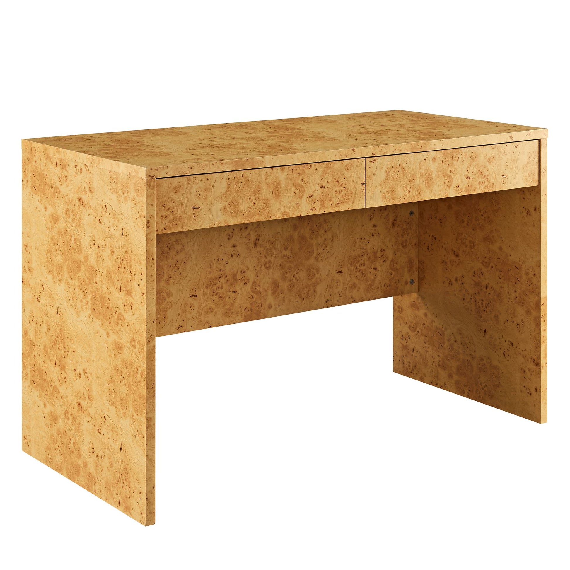 Hudson  2-Drawer Burl Wood  Desk - Natural