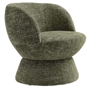Vesta  Chenille Fabric Upholstered Swivel Chair - Basil