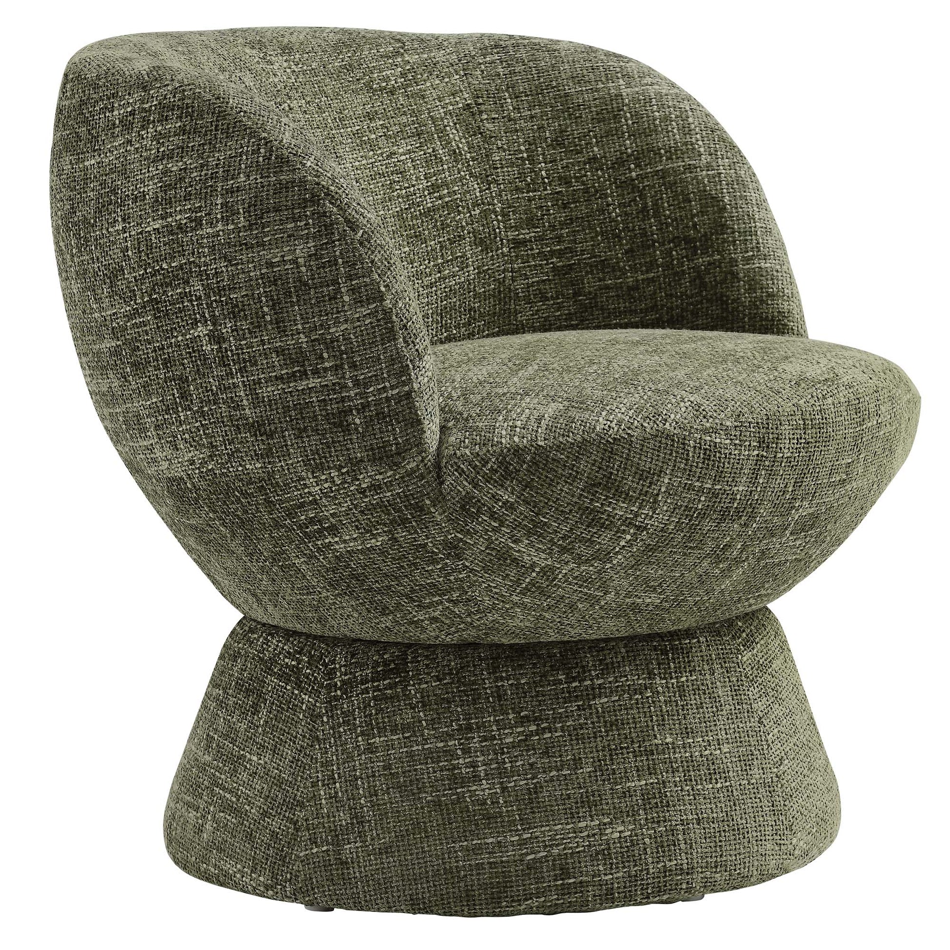 Vesta  Chenille Fabric Upholstered Swivel Chair - Basil