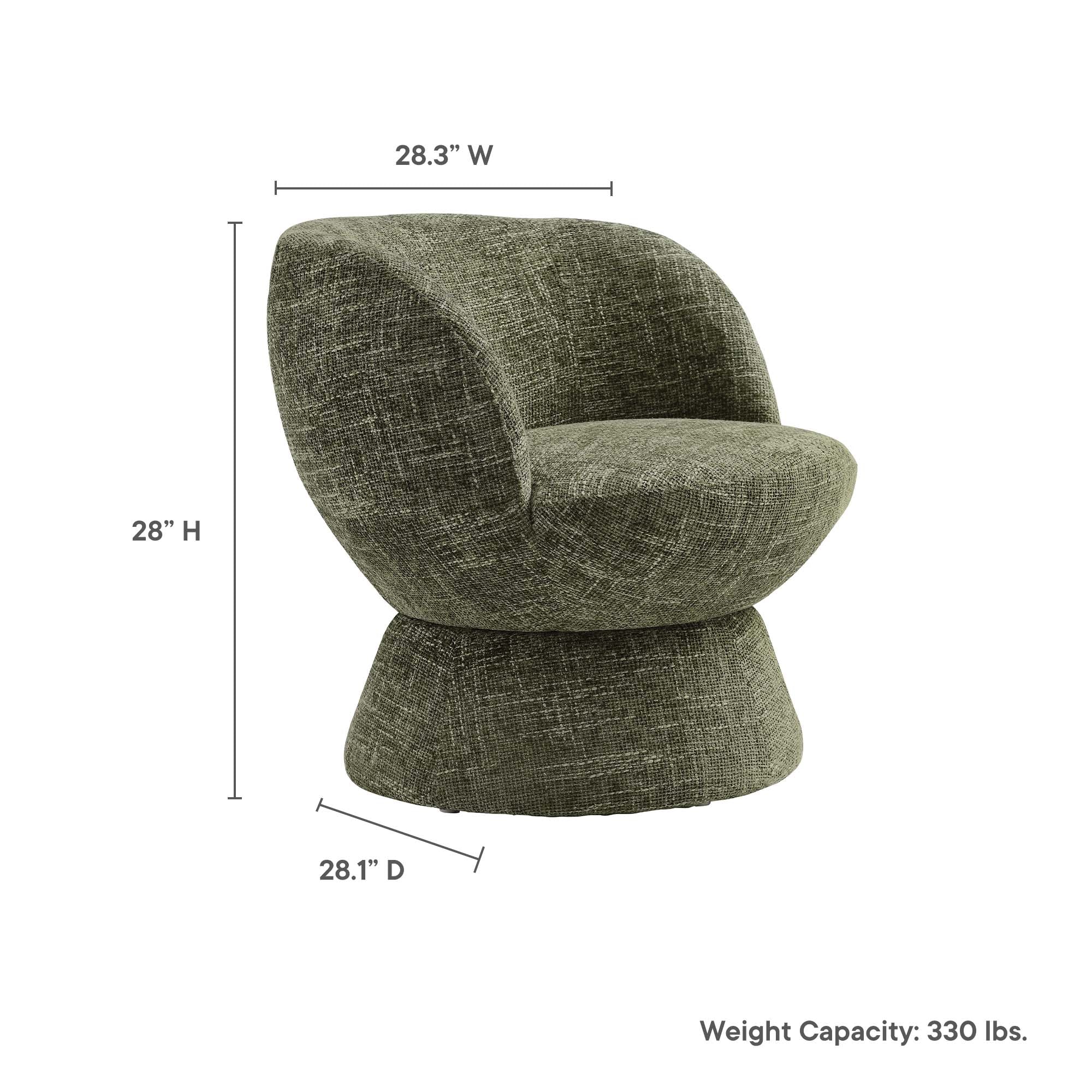Vesta  Chenille Fabric Upholstered Swivel Chair - Dove Gray