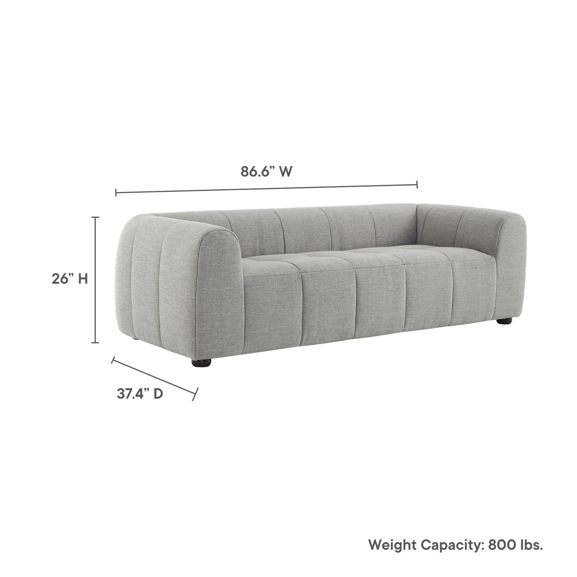 Liana   Upholstered Fabric Sofa