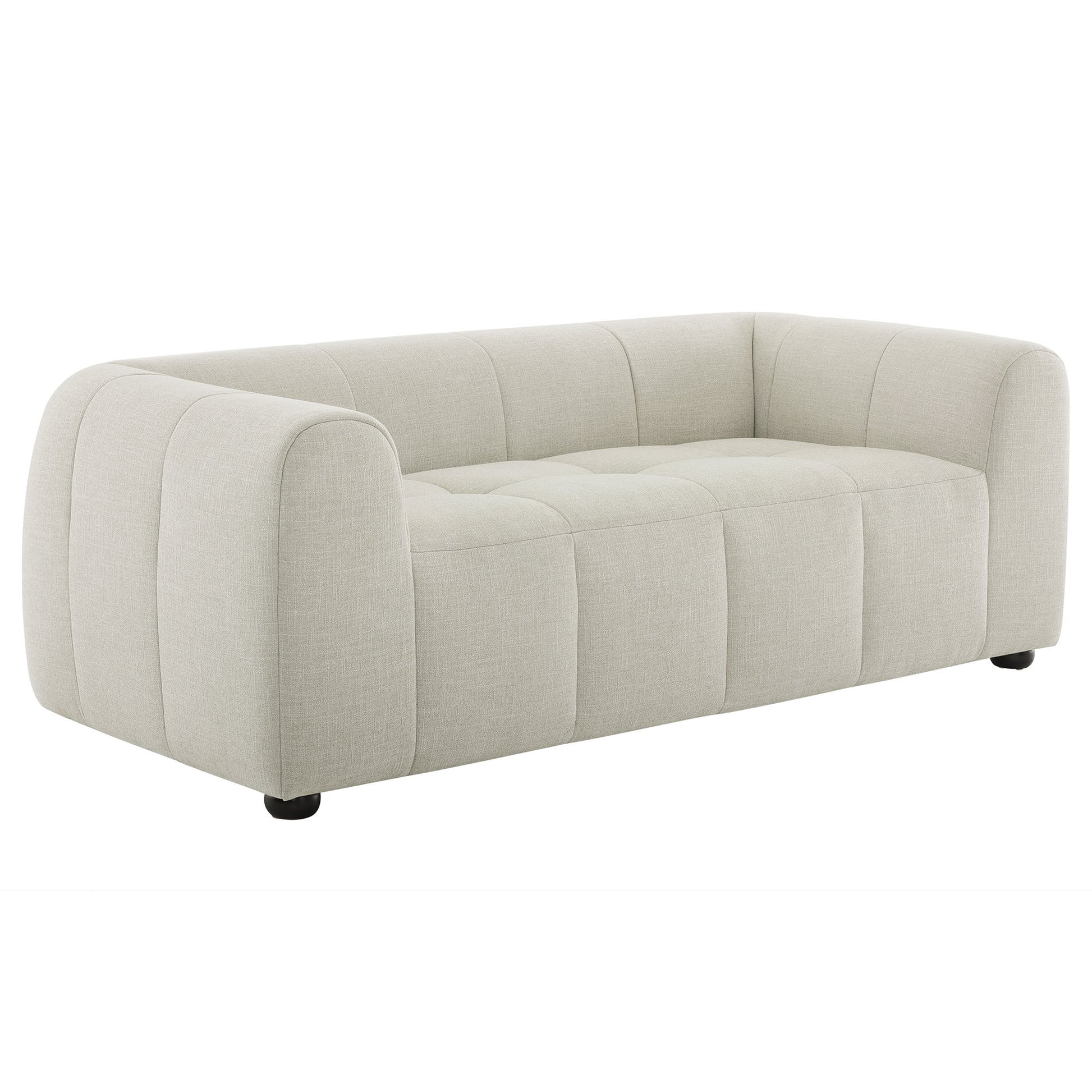 Liana   Upholstered Fabric Loveseat - Linen