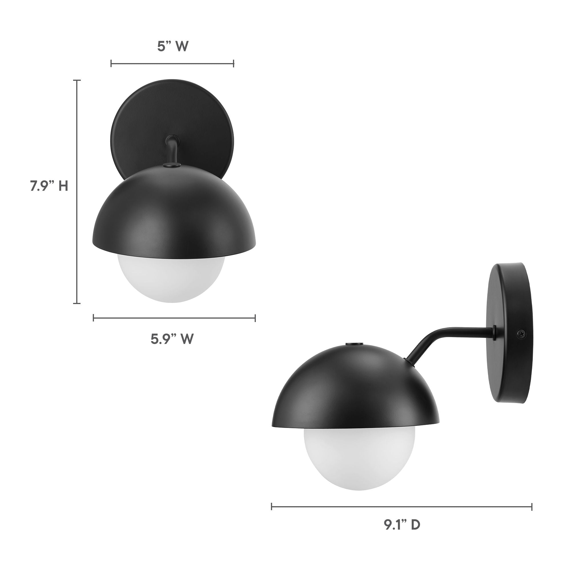 Eclipse Globe Wall Sconce - Brass