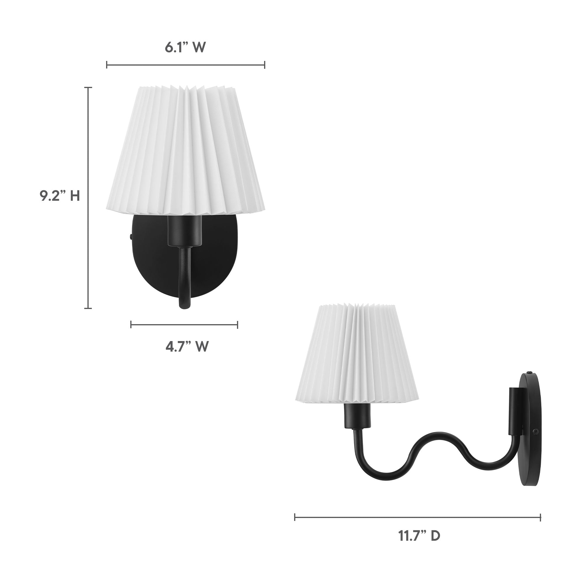 Wave Squiggle Arm Wall Sconce - Brass