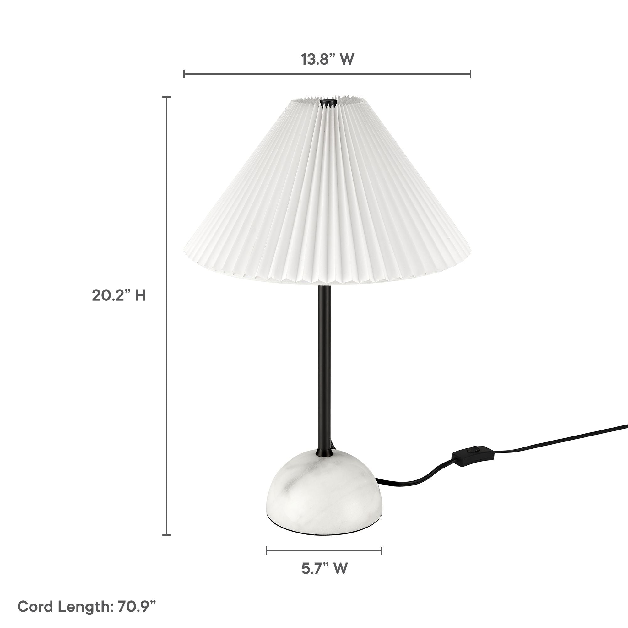 Illusion Marble Dome Table Lamp - Brass