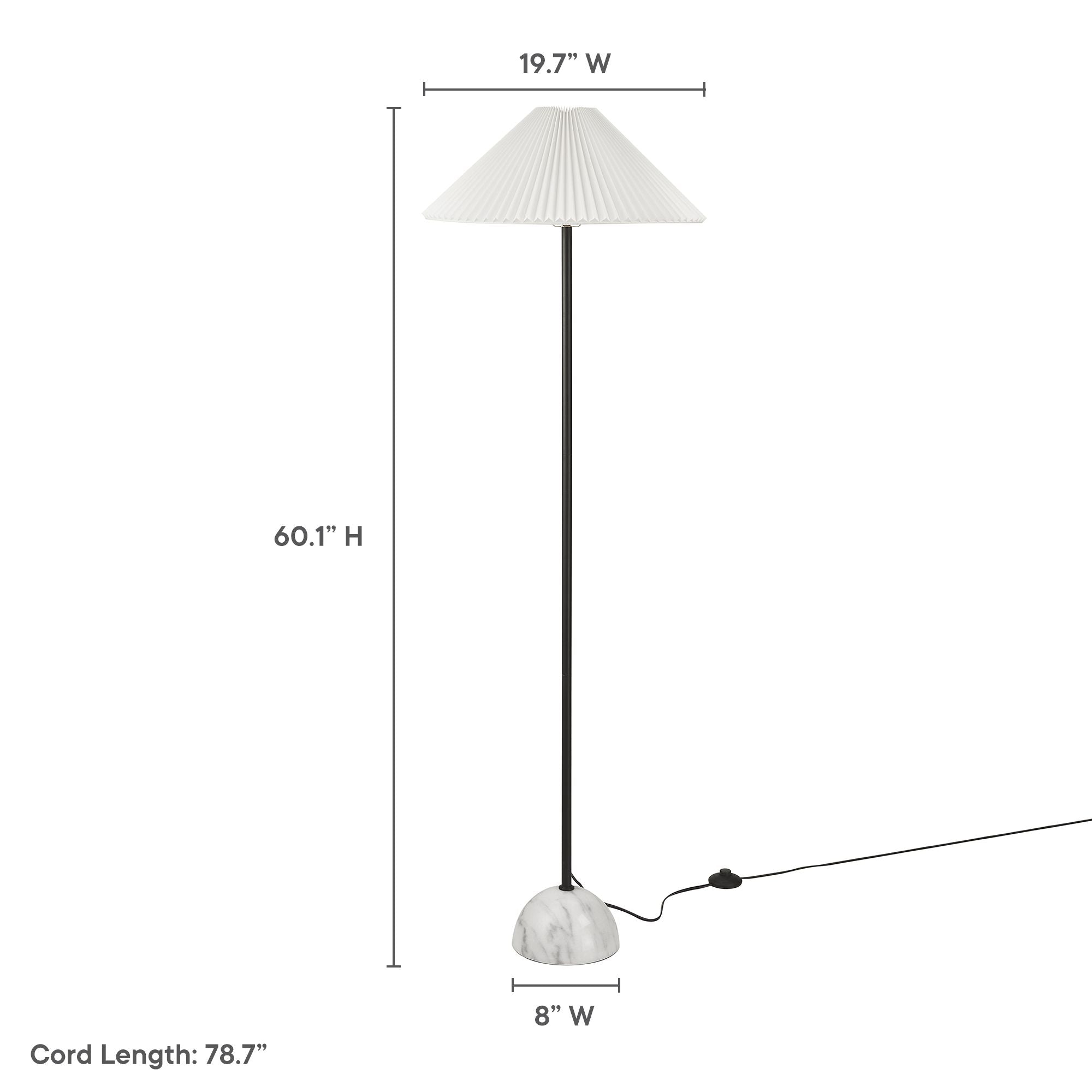 Illusion Marble Dome Floor Lamp - Brass