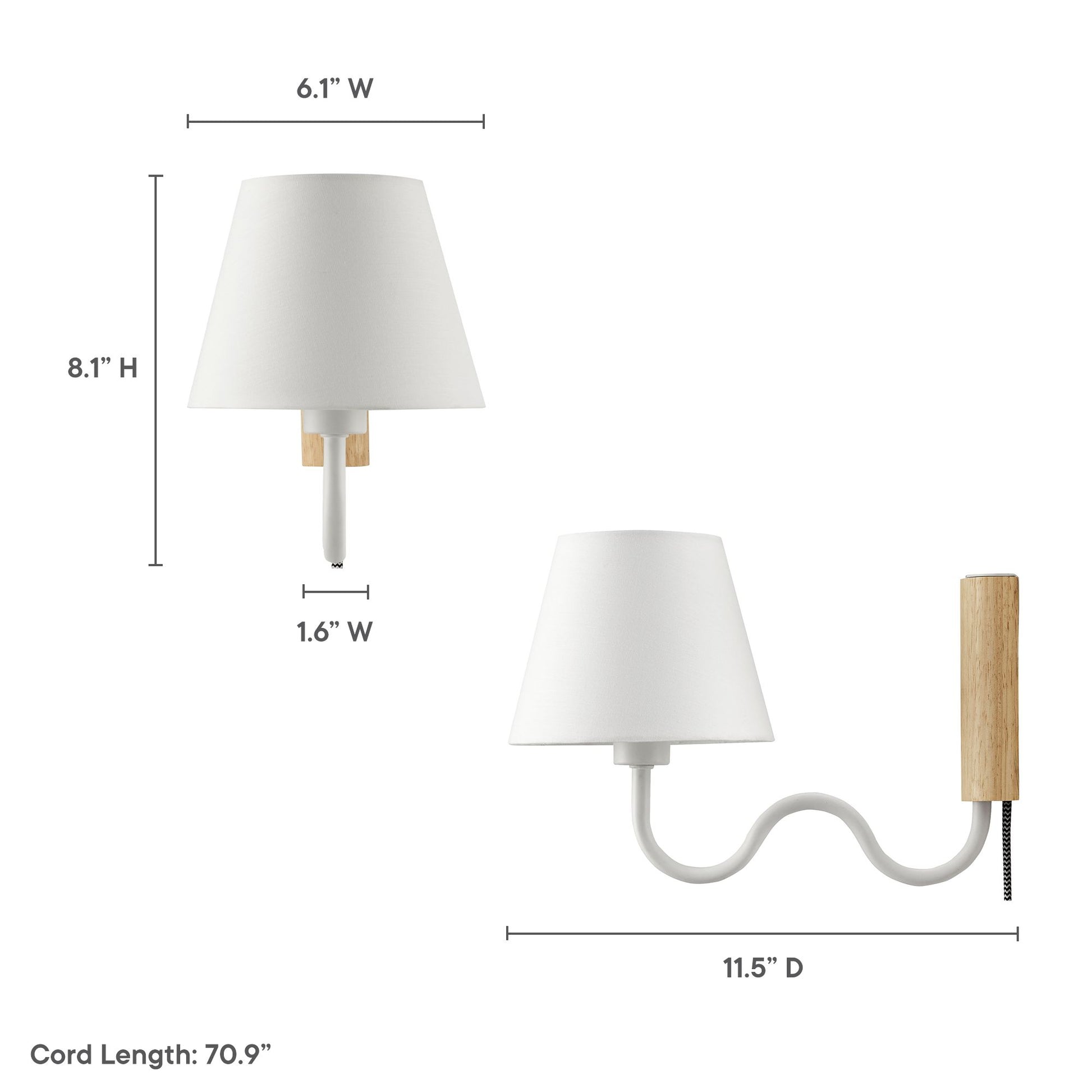 Sunlit Squiggle Arm Wall Sconce - Walnut Black