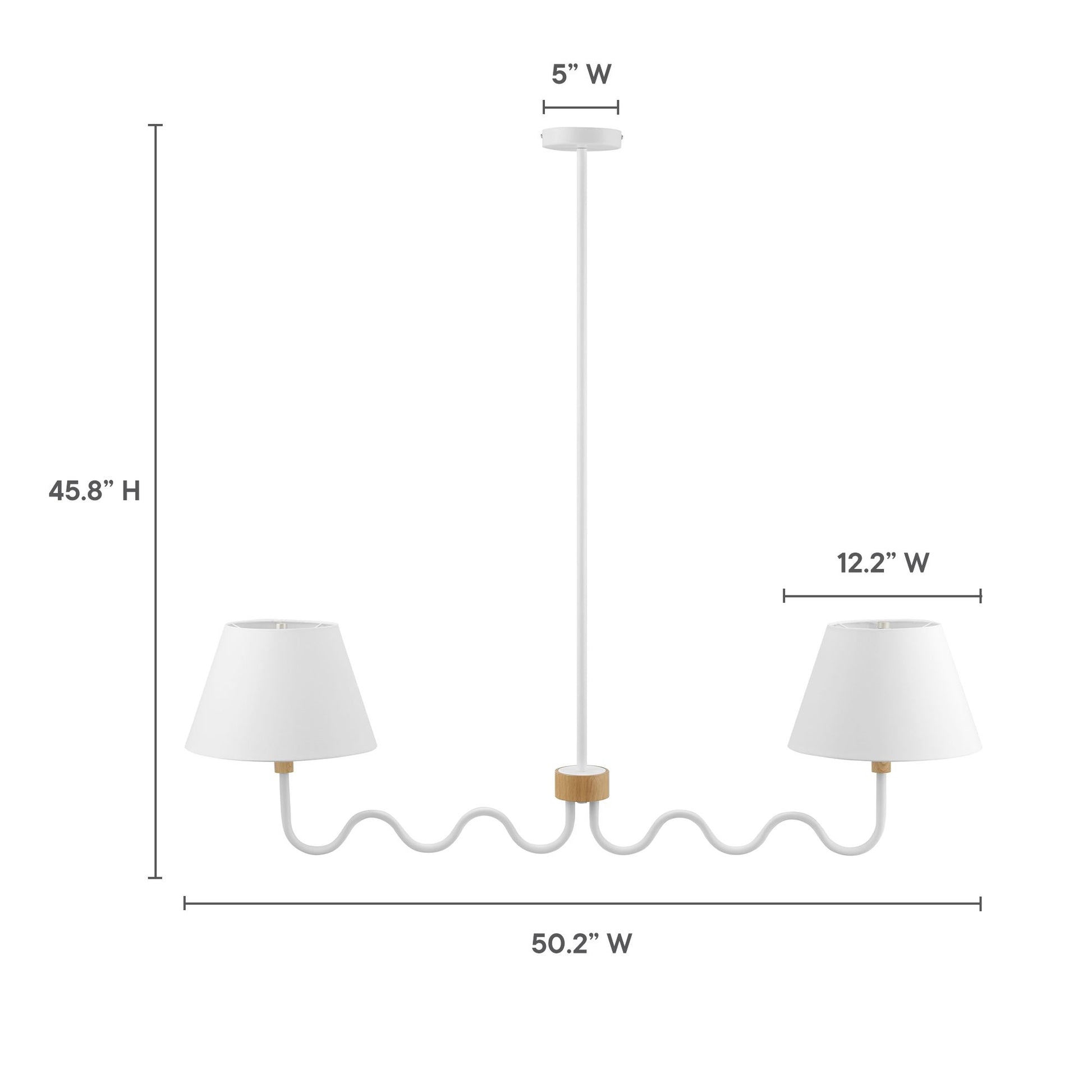 Sunlit Squiggle 2-Arm Pendant Light - Walnut Black
