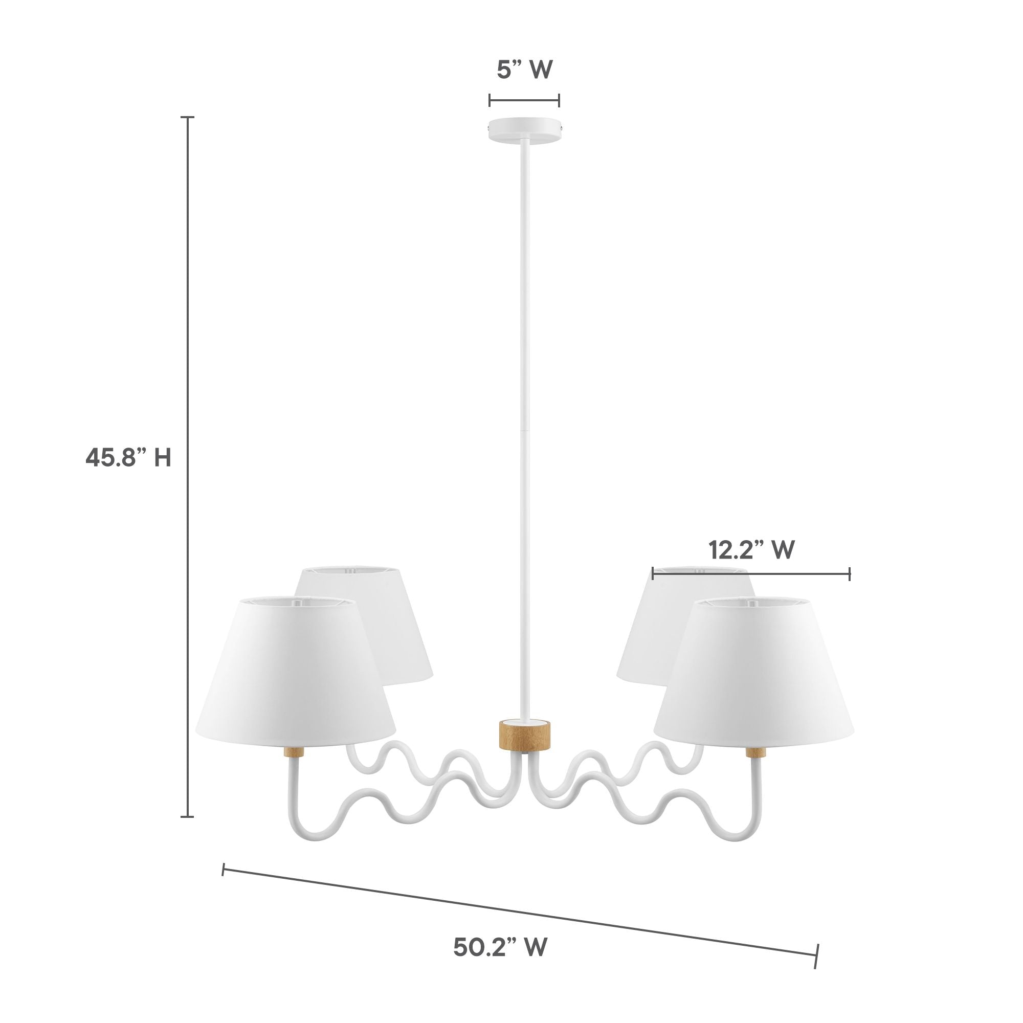 Sunlit Squiggle 4-Arm Pendant Light