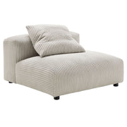 Solace  Modular Corduroy Upholstered Armless Chair - Almond