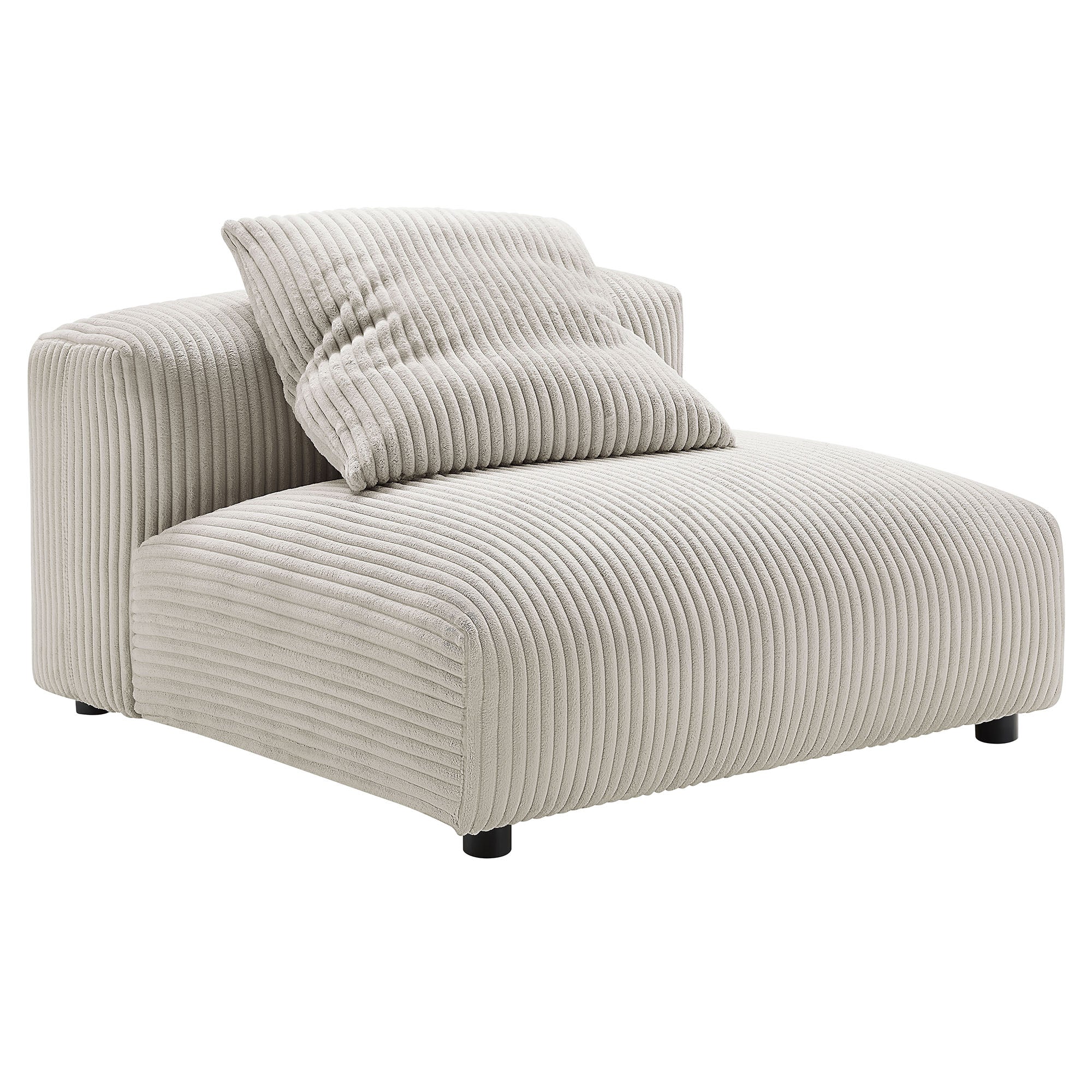 Solace  Modular Corduroy Upholstered Armless Chair - Almond