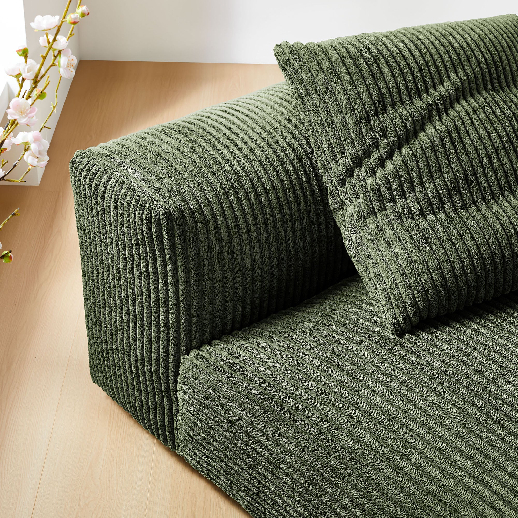 Solace  Modular Corduroy Upholstered Armless Chair