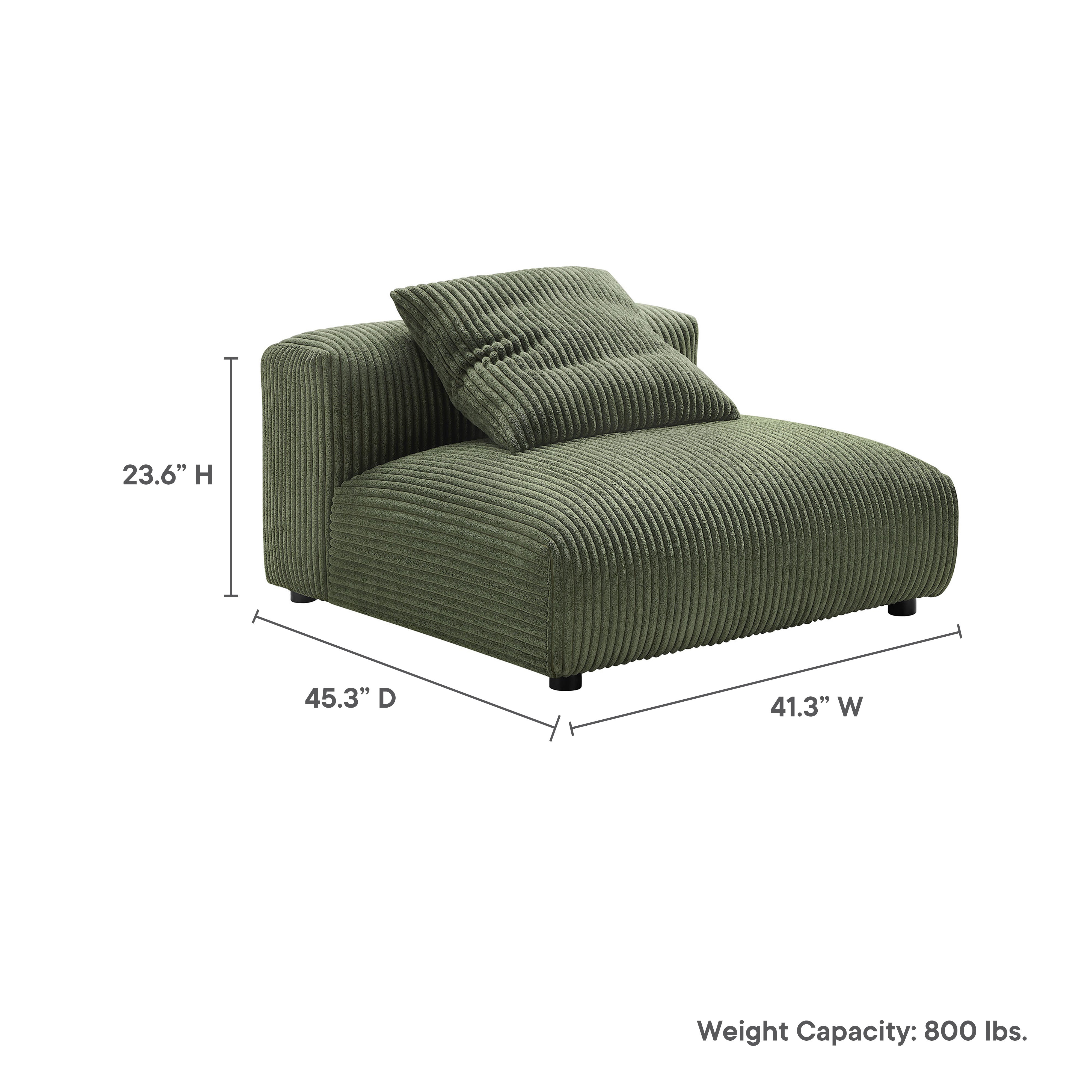 Solace  Modular Corduroy Upholstered Armless Chair